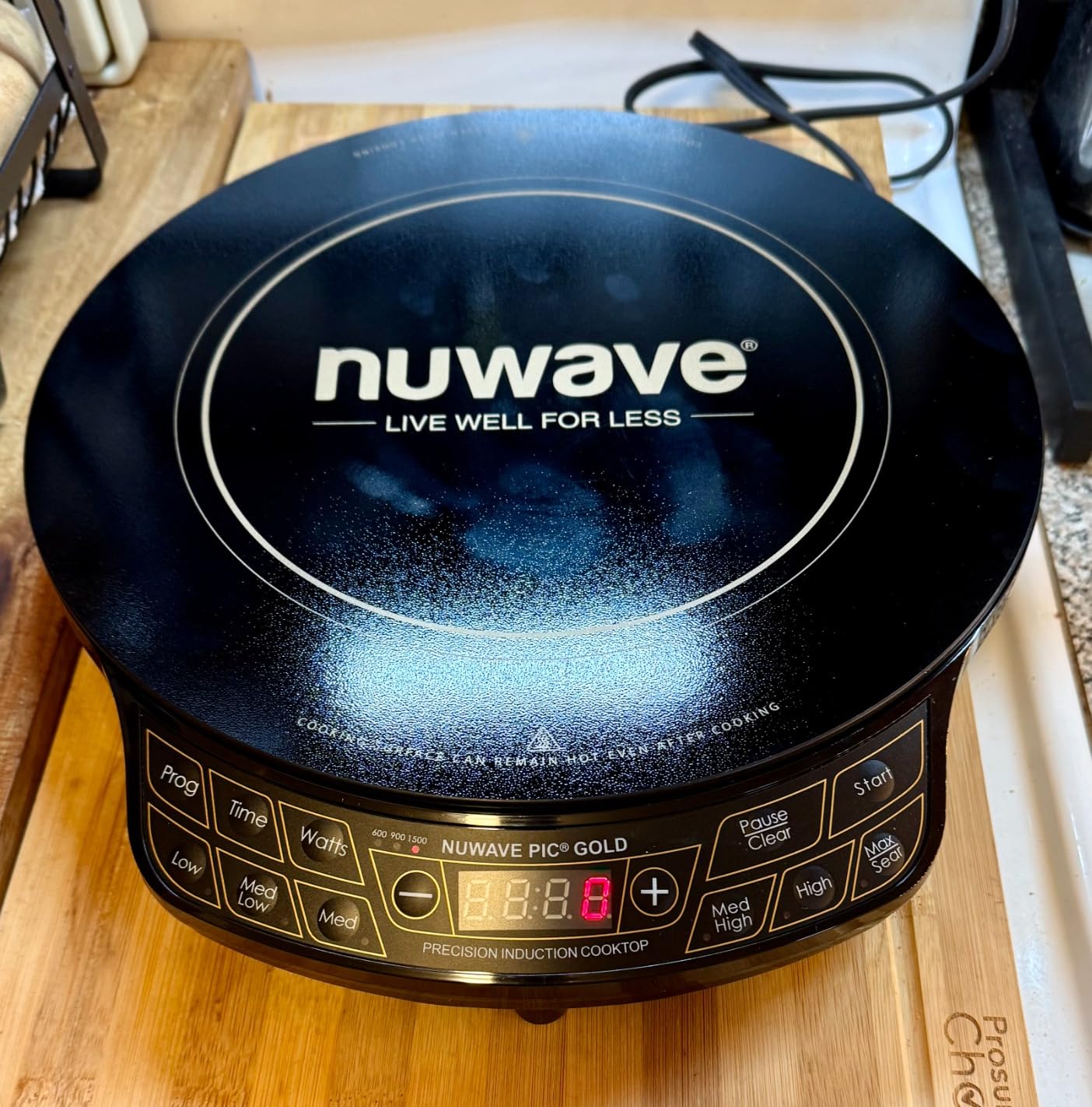 Nuwave Precision Induction Cooktop Gold, 96 Temp Settings 100°F to 575°F | 12