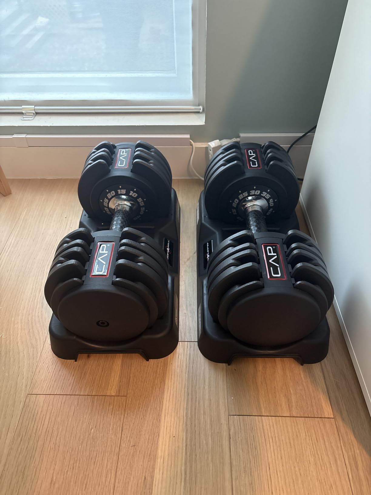 CAP ADJUSTABELL Adjustable Dumbbell Set, Premium Quick Select Adjustable Weights for Strength Training, Singles & Pairs, 12.5 LB, 25 LB & 55 LB, Round Dumbbells, Multiple Grip Handle Options customer photo 2