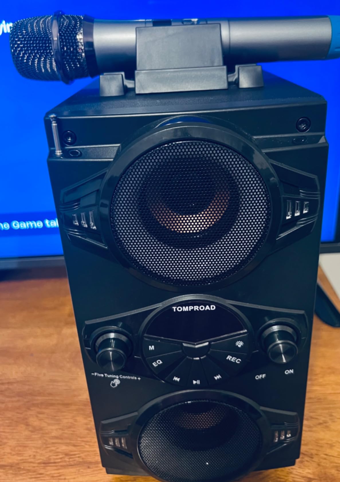 Bluetooth Speakers, 60W Portable Wireless Loud Outdoor Home Party Bluetooth Speaker with Subwoofer, FM Radio, LED Colorful Lights, Microphone, Remote and Big Powerful Stereo Deep Bass Sound Boombox customer photo 1