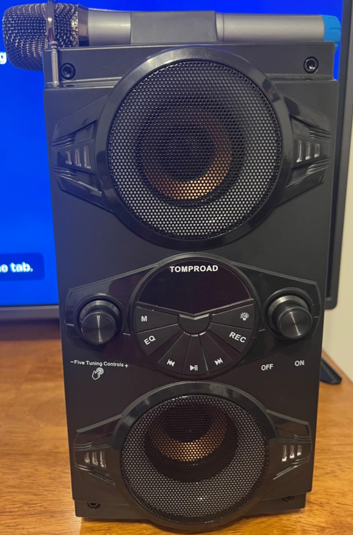 Bluetooth Speakers, 60W Portable Wireless Loud Outdoor Home Party Bluetooth Speaker with Subwoofer, FM Radio, LED Colorful Lights, Microphone, Remote and Big Powerful Stereo Deep Bass Sound Boombox customer photo 2
