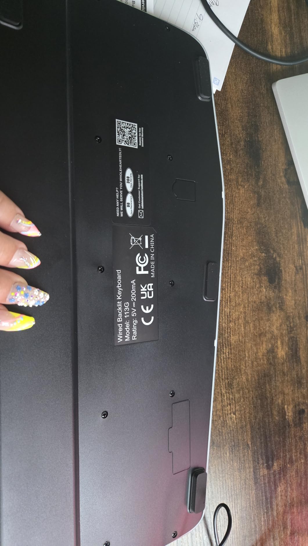 SABLUTE Large Print Wired Keyboard, Ergo Wrist Rest, 7 Colors Backlight, K21 Pro Computer Keyboards with Phone Holder, Oversized Letter keys Easy to See and Type for Laptop, PC, Windows, Black customer photo 2