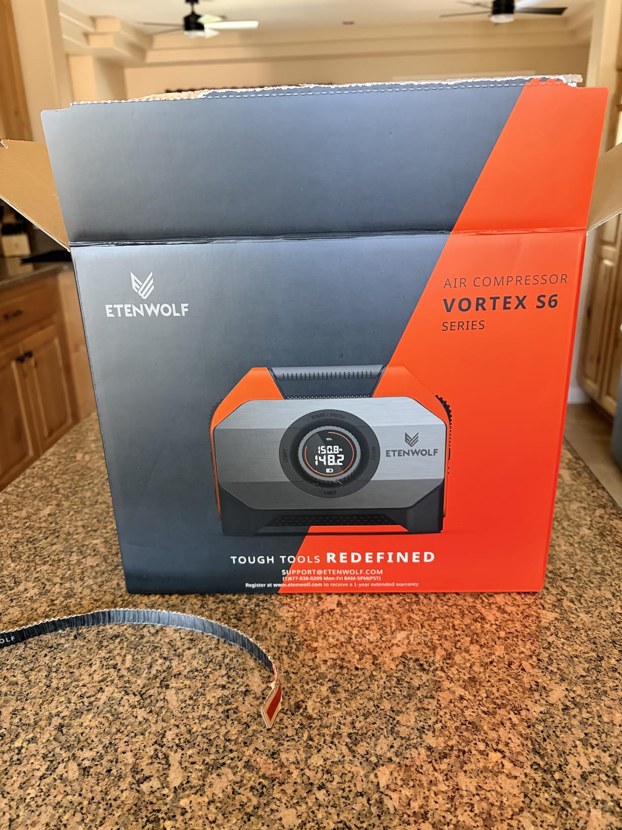 ETENWOLF VORTEX S6 Tire Inflator Portable Air Compressor, Cordless Air Pump | with 19200mAh for Heavy-duty Vehicle, Car & Inflatables-100% Duty Cycle & Dual Cylinder-Bike Pump-LED Backlight customer photo 1