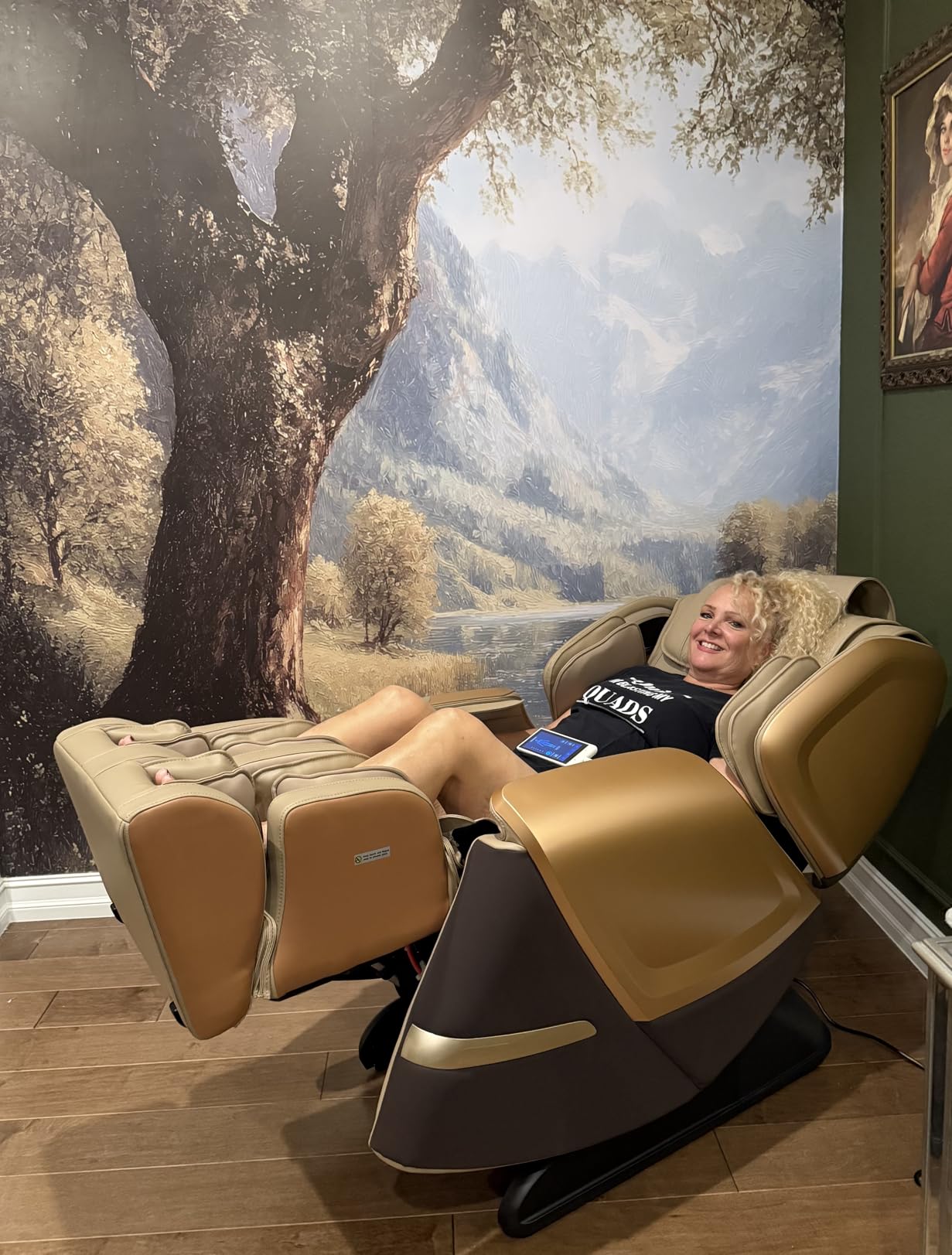 4D Massage Chair, Dual Mechanism 4D+2D Massage Chair Full Body, Waist & Shawl Heating with Extended SL-Track, Foot & Calf Massager, Music Sync with Hi-Fi Bluetooth Speaker customer photo 2