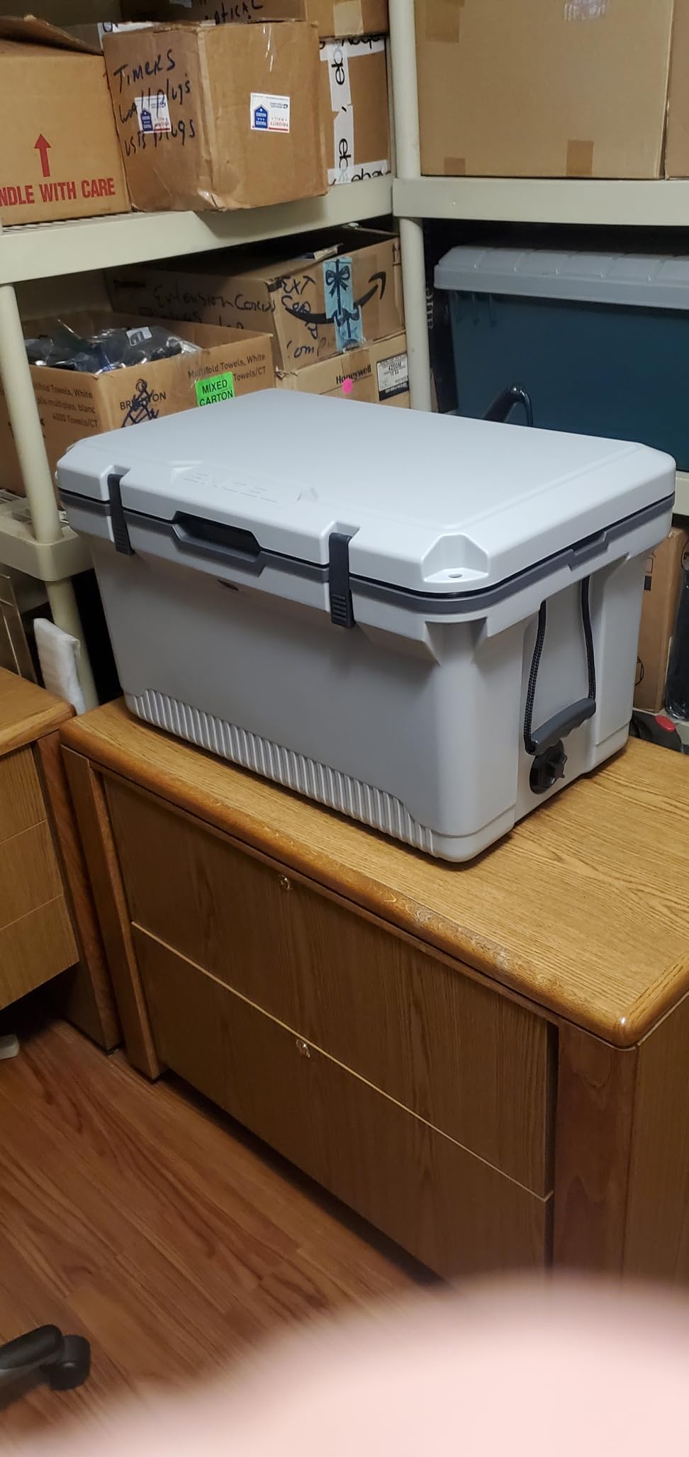 ENGEL 60 QT Ultra-Light Injection Molded Cooler - Ice Chest Keeps Ice up to 7 Days - Includes Wire Basket, Divider and Built-in Bottle Opener customer photo 2