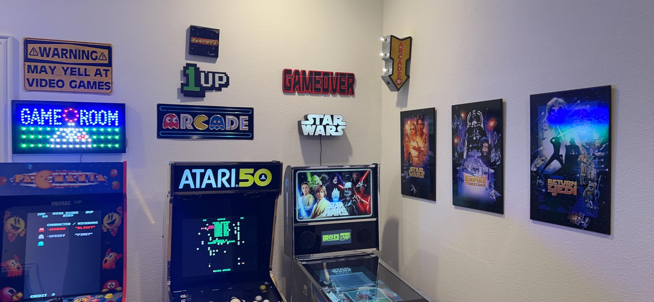 Arcade Double-Sided Marquee Sign With LED Bulbs Vintage Inspired Retro Wall Decor For The Man Cave, Game Room, Arcade, Or Home Bar (12