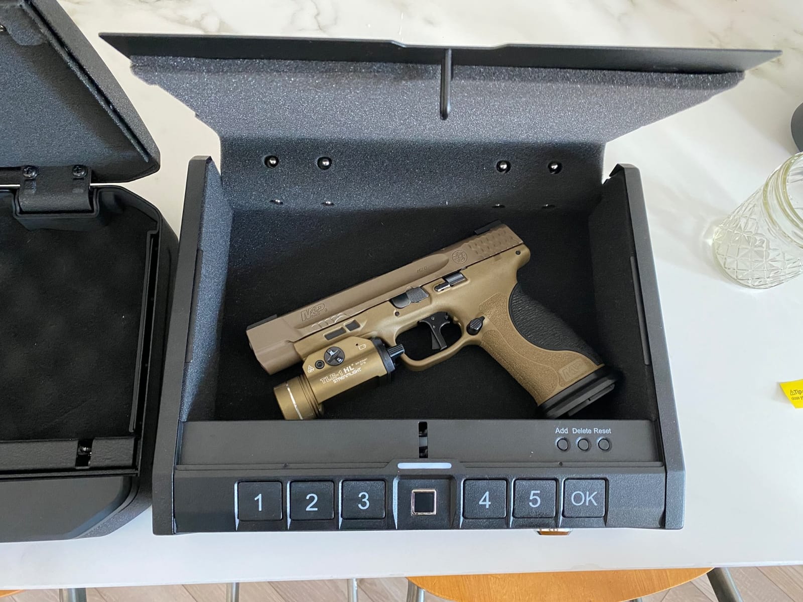 ONNAIS Iron PRO Biometric Fingerprint Gun Safe for Handgun with Keypad Lock | Emergency Power Supply and Interior Light Swift Entry Pistol Case for Home, Nightstand, Bedside, and Car, Gift customer photo 2