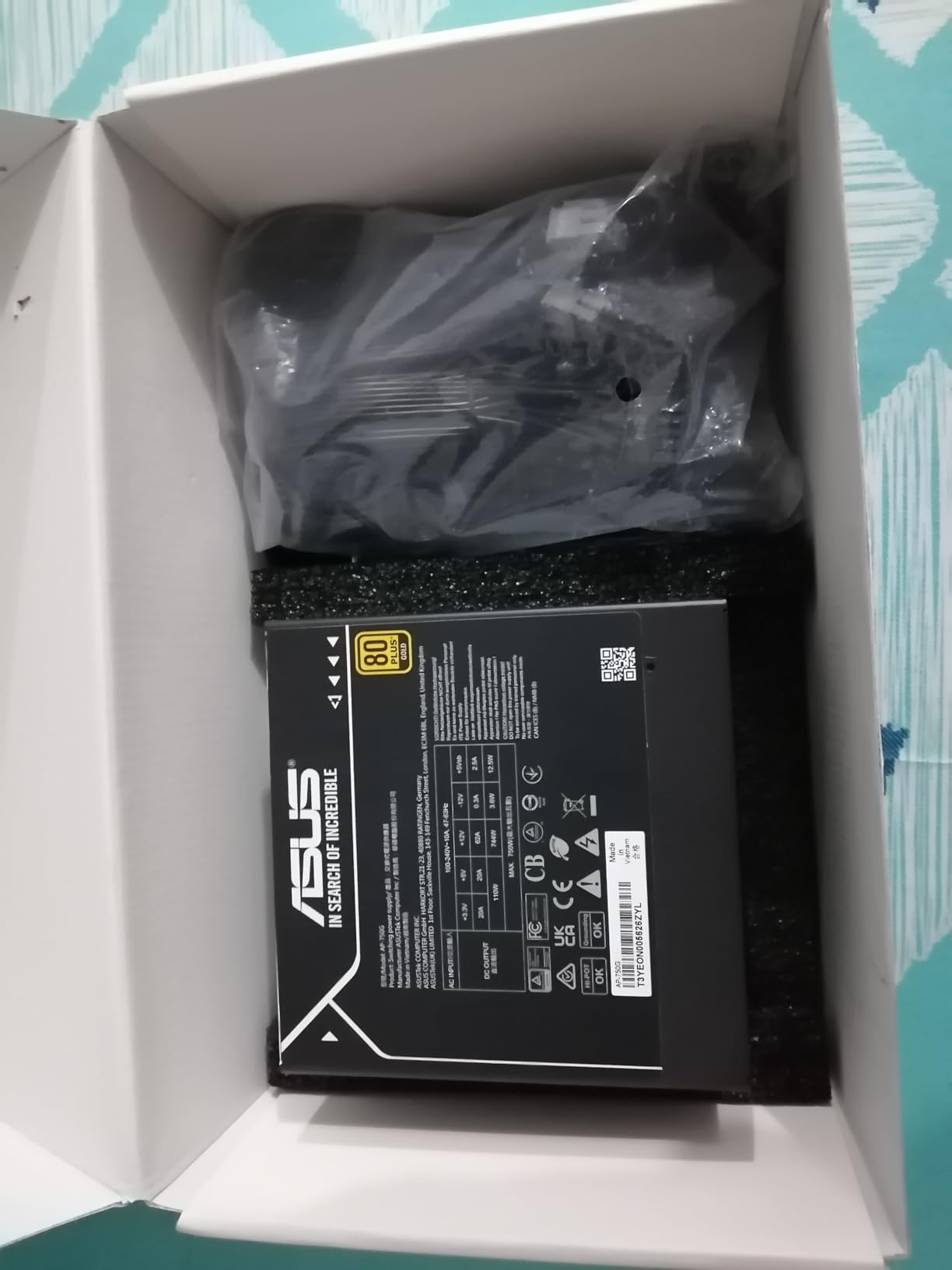ASUS Prime 750W Gold (750 Watt, ATX 3.1 Compatible, Fully Modular Power Supply, 80+ Gold Certified, Dual Ball Bearings, Two Color Options in One, 8-Year Warranty) customer photo 2