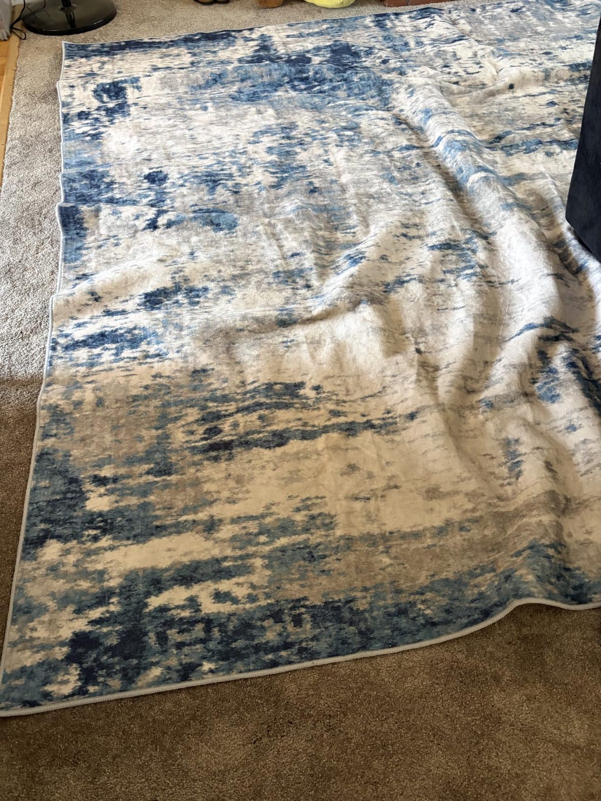 RELEANY Washable 5'x7' Abstract Area Rug for Living Room Blue Gray | Carpet for Bedroom, Kitchen, Office, Hallway and Entryway, Printed Pattern, Non-Slip, Soft, Stain-Resistant, Easy to Clean customer photo 1