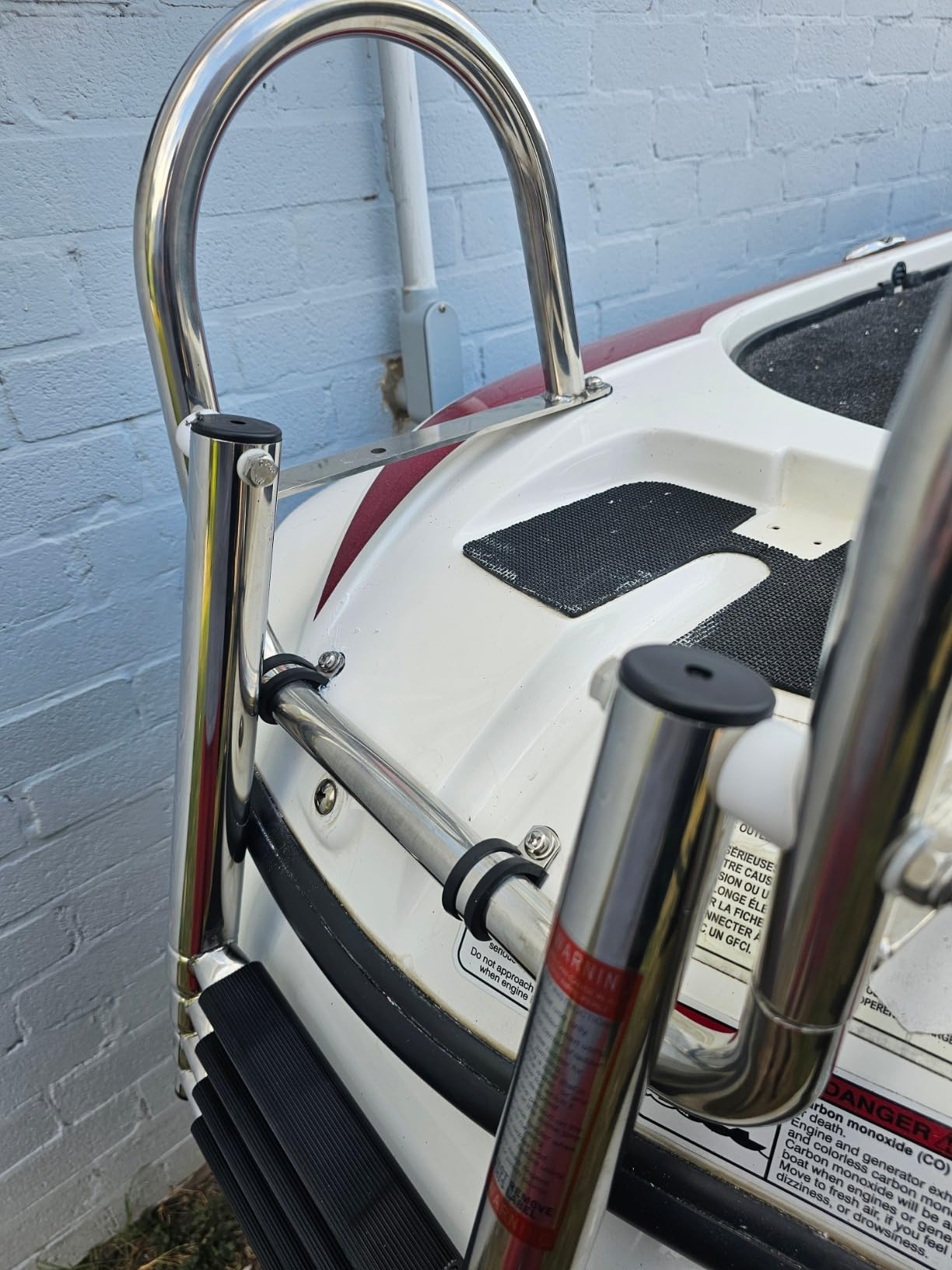 Pontoon Boat Ladder, Stainless Steel 3 Step Telescoping Boat Boarding Ladder with Wide Steps, Folding Boat Swim Ladder,Dock Ladder with Hand Railings Heavy Duty customer photo 1