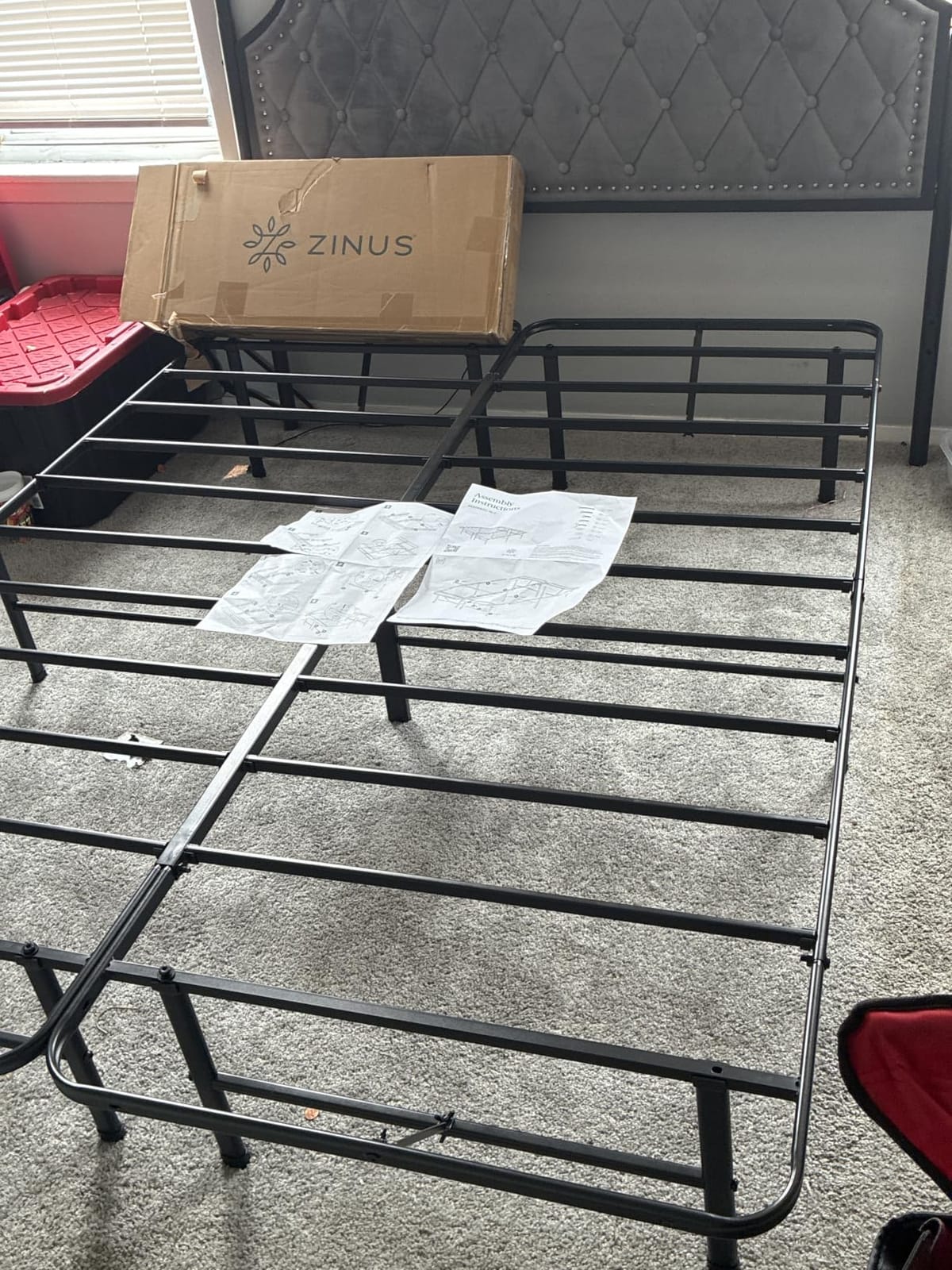 Zinus Rumi 14in Queen Metal Bed Frame, Quick Assembly SmartBase Mattress Foundation, Heavy Duty Sturdy Steel with No Box Spring Needed, Eco-Friendly Packaging, Black customer photo 2