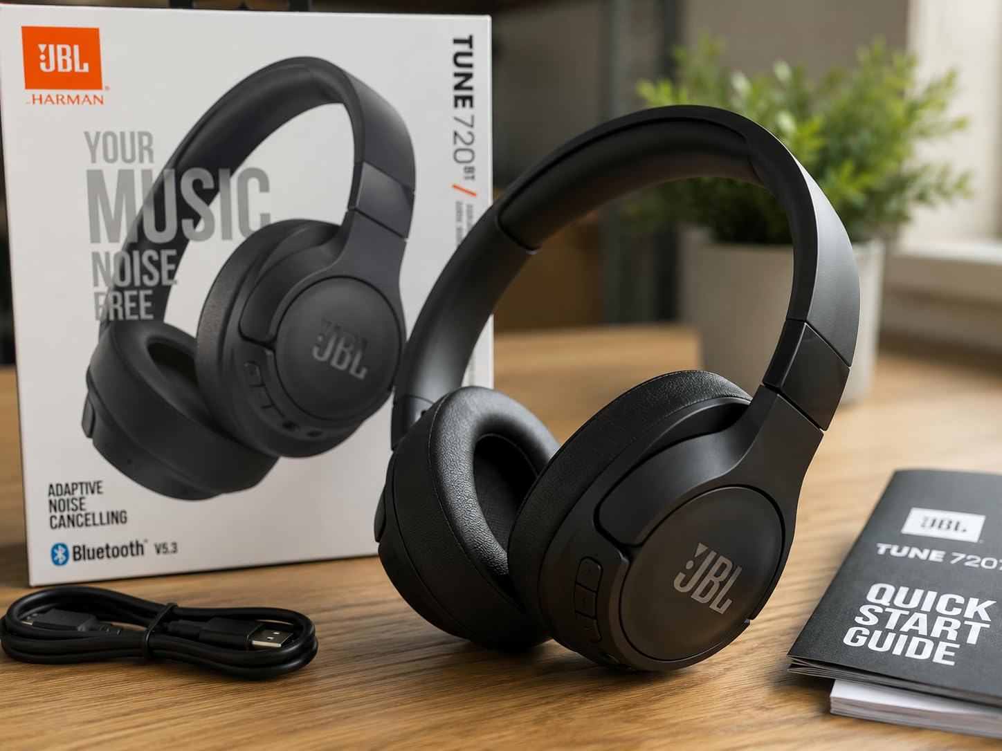 JBL Tune 720BT - Wireless Over-Ear Headphones - White | JBL Pure Bass Sound, Wireless Bluetooth 53 technology, Customize your listening experience, Hands-free calls with Voice Aware customer photo 2