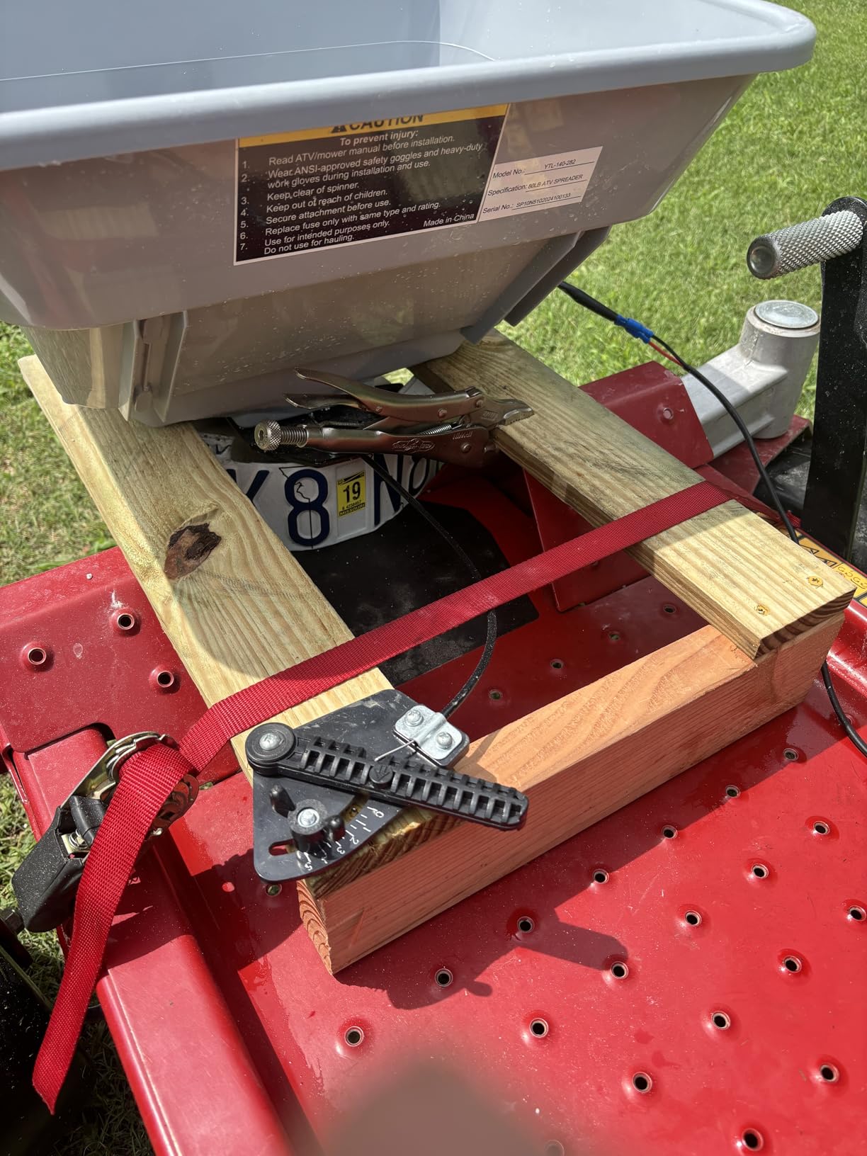 80 LB ATV/UTV Broadcast Spreader - 12-Volt Heavy Duty Motor - Salt, Seed, Fertilizer & More - Adjustable Drop Rate - Included Hopper Cover - Mounts to Front or Rear Utility Rack customer photo 2