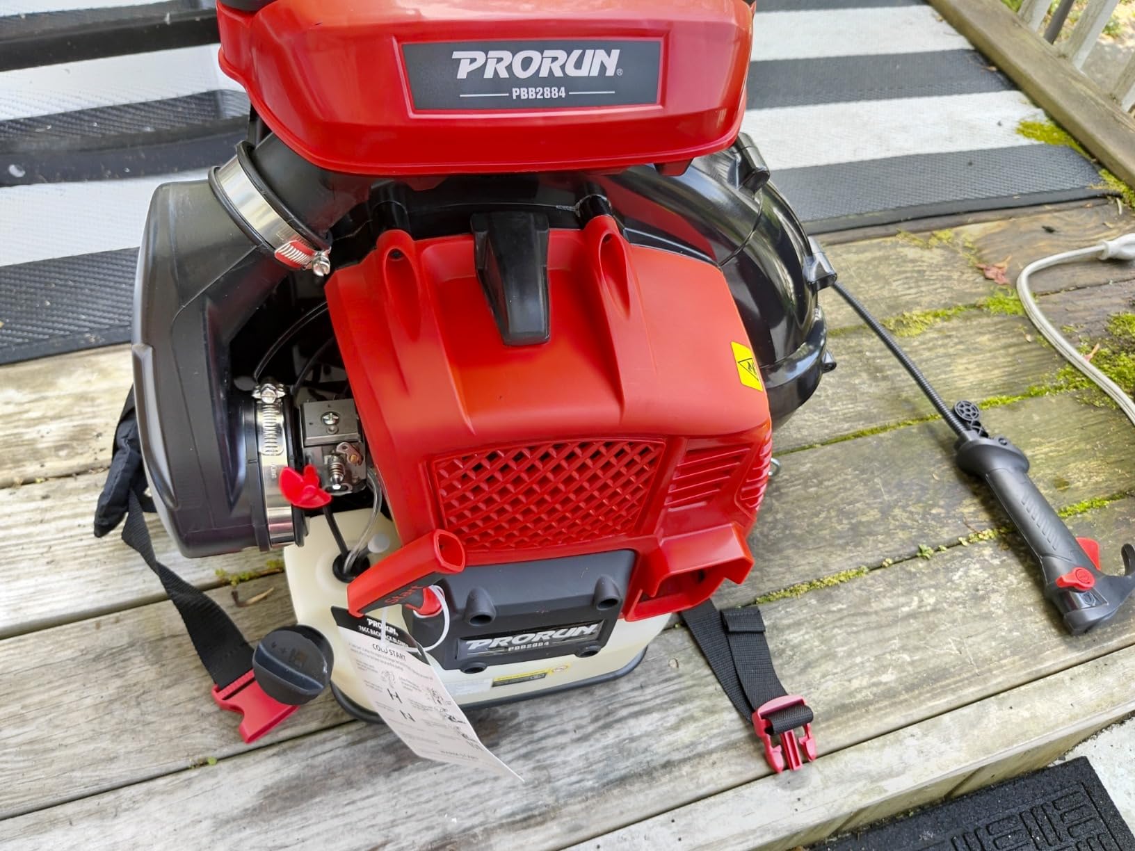 PRORUN PBB2884 75.6cc Gas-Powered 2-Cycle Backpack Leaf Blower, 1020 CFM, 240 MPH customer photo 2