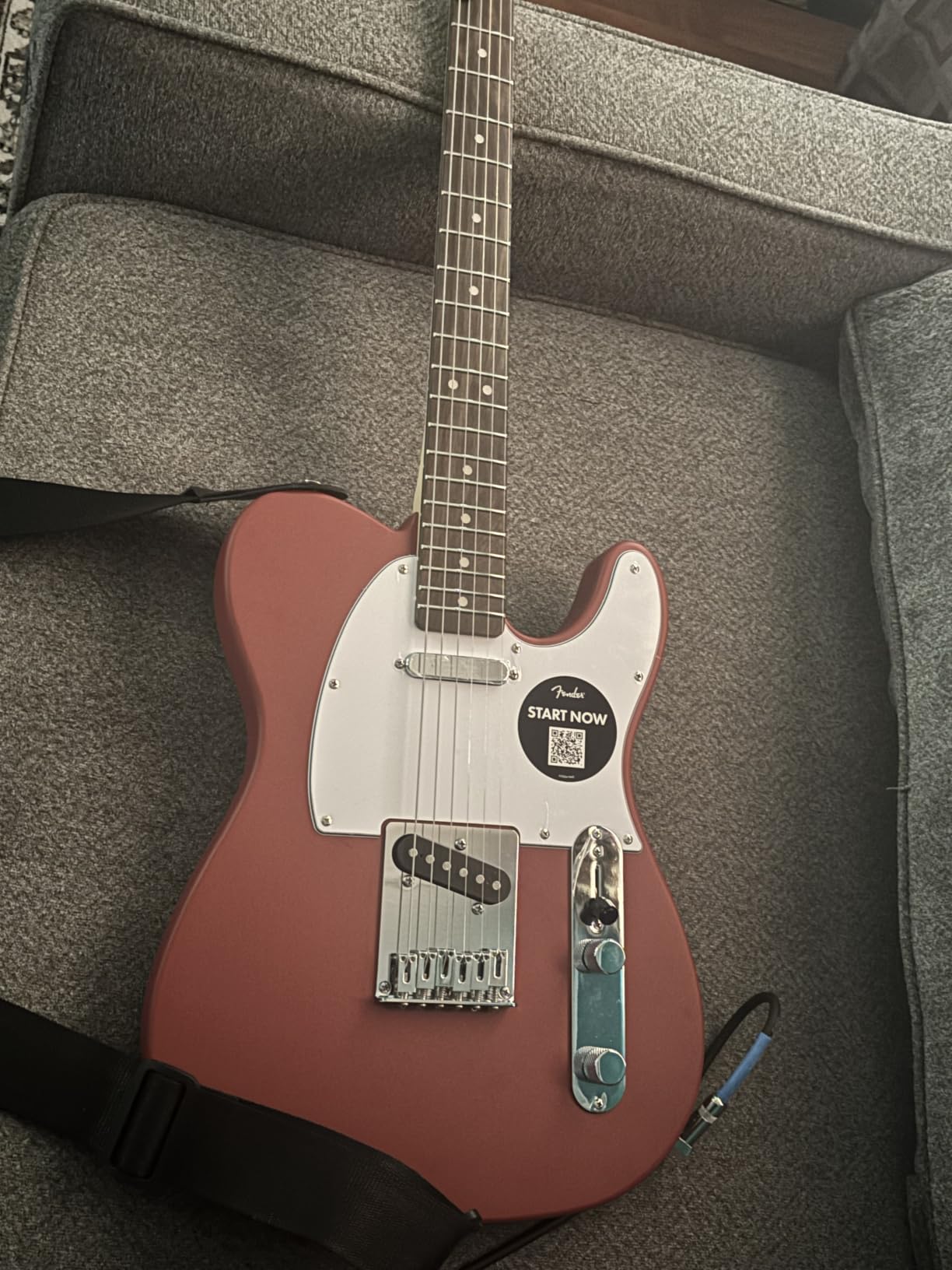 Fender Squier Debut Beginner Telecaster Electric Guitar, 2-Color Sunburst | Starter electric guitar, free lessons included, 2-year warranty, satin urethane finish, kids and adults customer photo 1