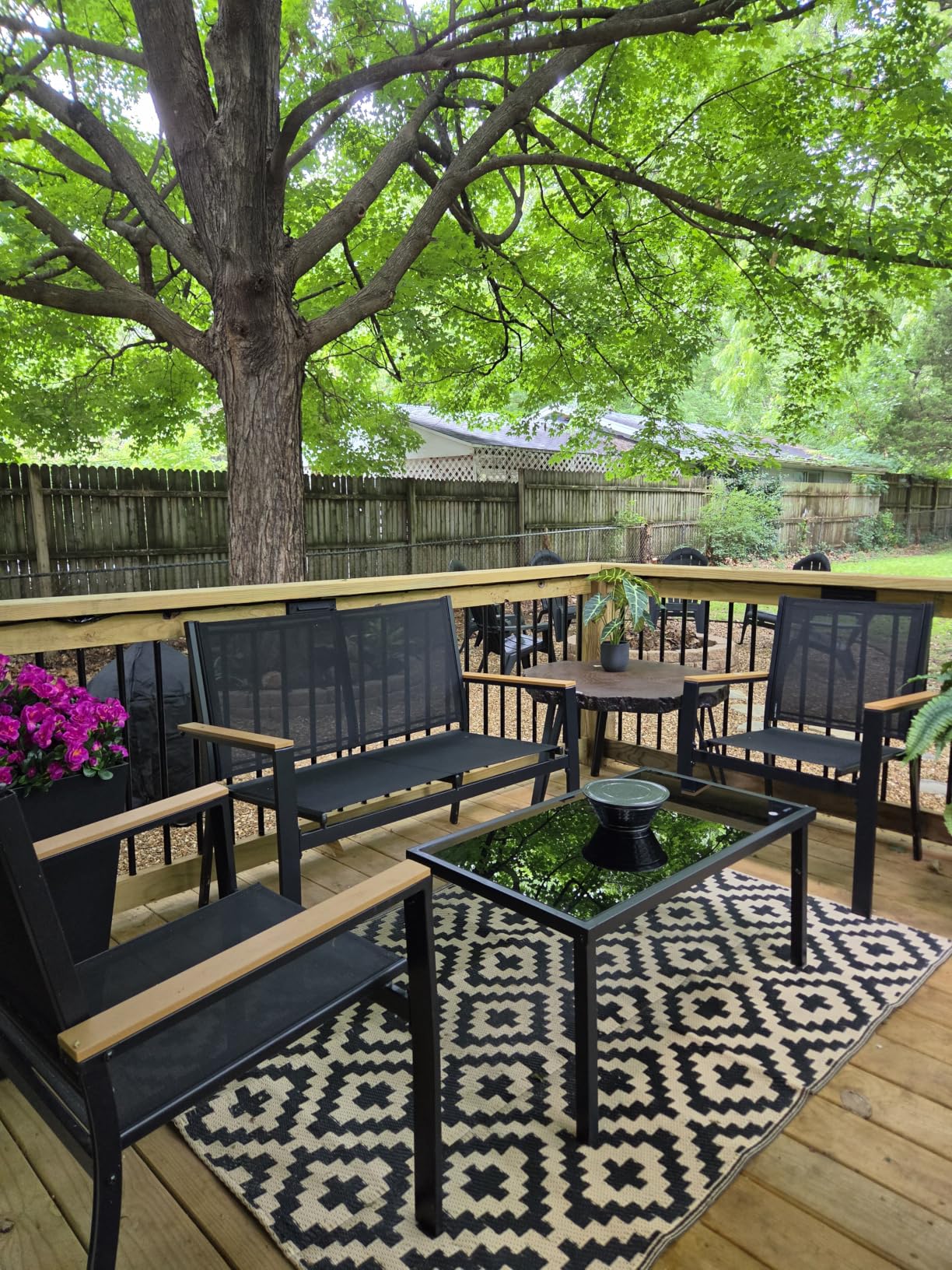 Best Choice Products 4-Piece Outdoor Textilene Patio Conversation Set, Backyard Furniture w/Loveseat, Coffee Table, Steel Frame - Taupe/Charcoal customer photo 1