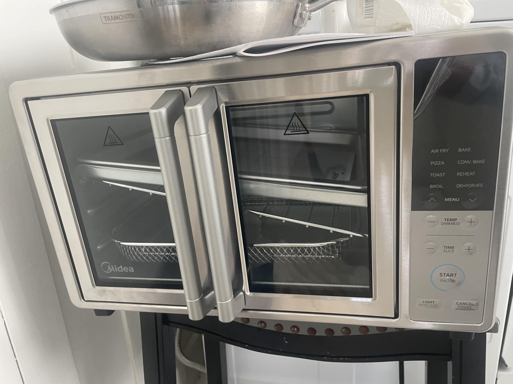 Midea Flexify Classic French Door Toaster Oven Air Fryer Combo 10-in-1 Large Capacity 26.4 QT Countertop Oven 25% Faster Cooking and 90% Less Oil Stainless Steel customer photo 1