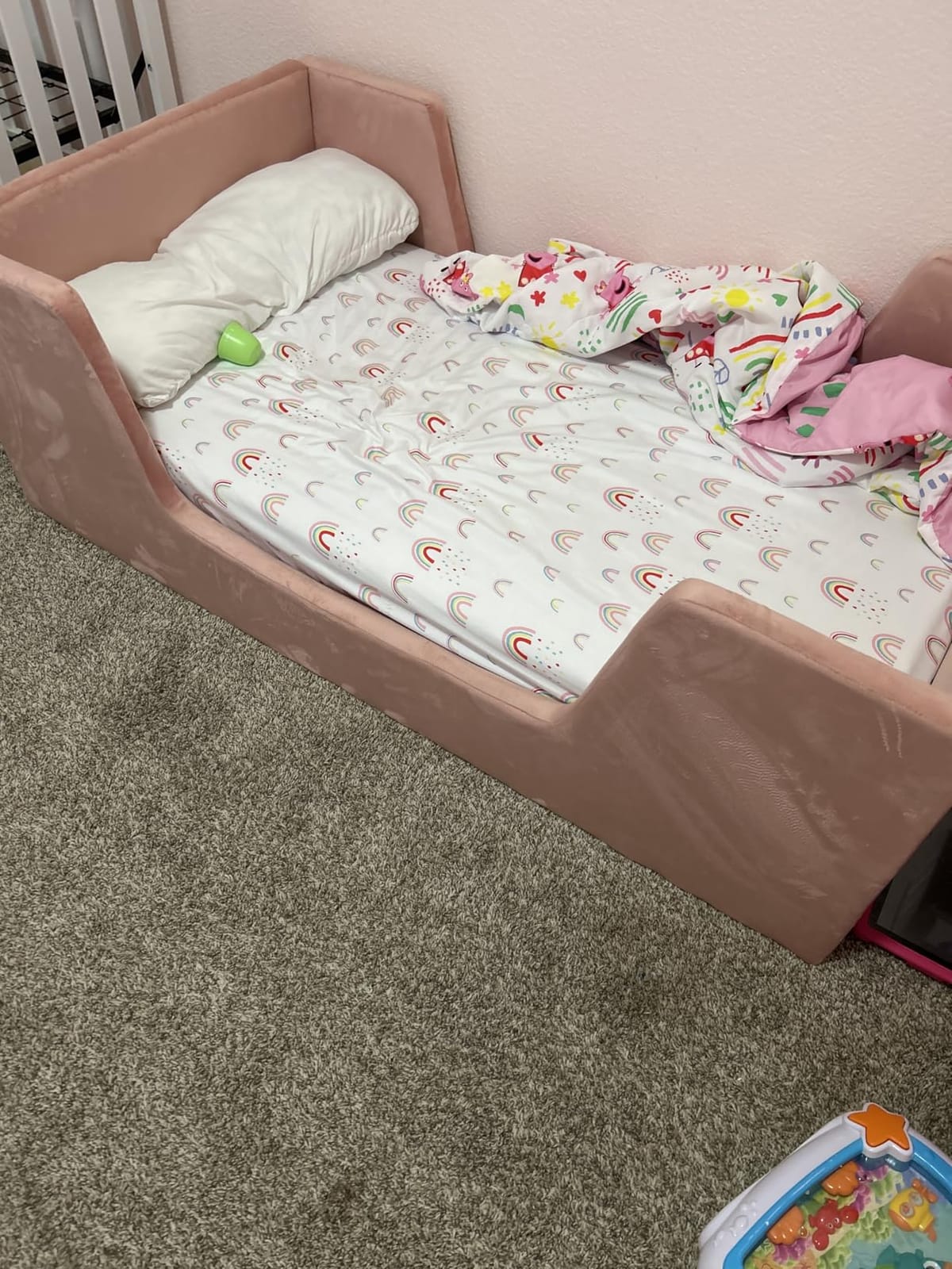 allamazing Toddler Bed, Toddler Floor Bed Frame with Guard Rails customer photo 2