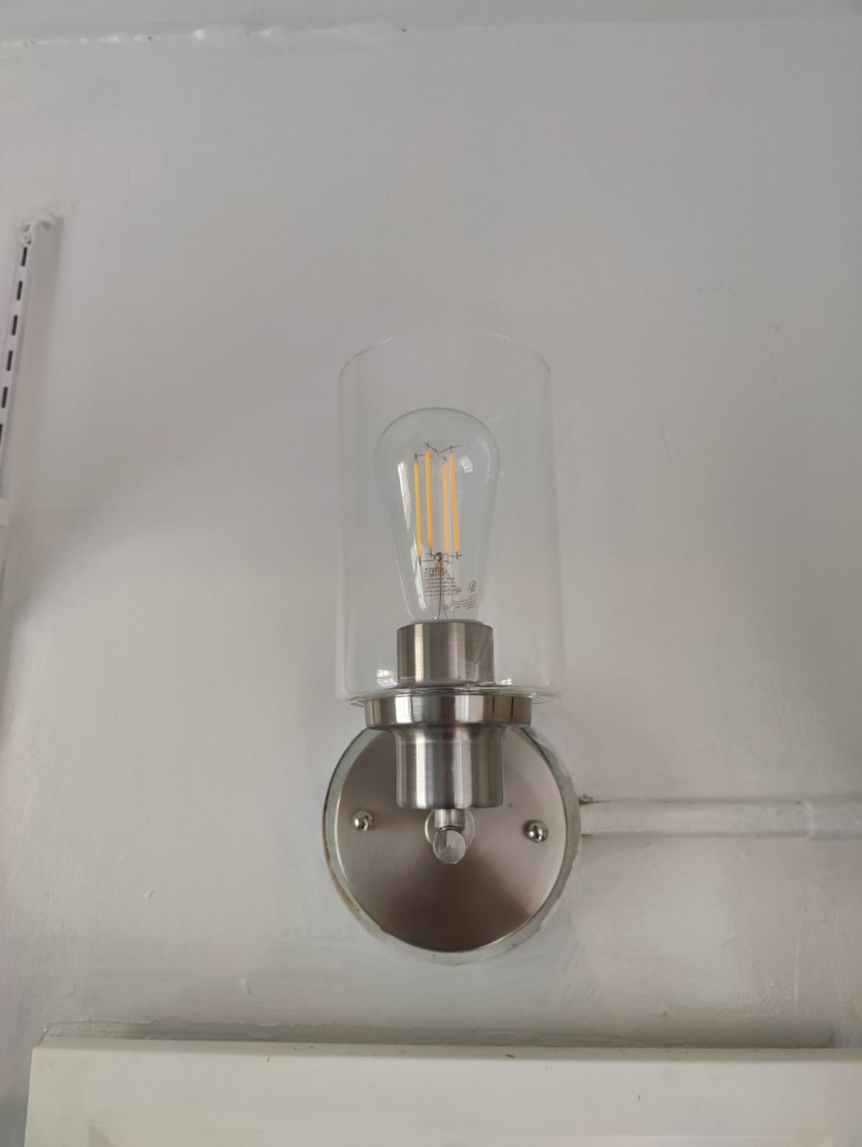 BUTHY Black Wall Sconce Light, Modern LED Wall Light Indoor Fixtures | E26 Base and Clear Glass Shade, Ideal for Hallway, Bedroom, Living Room, and Mirror customer photo 2
