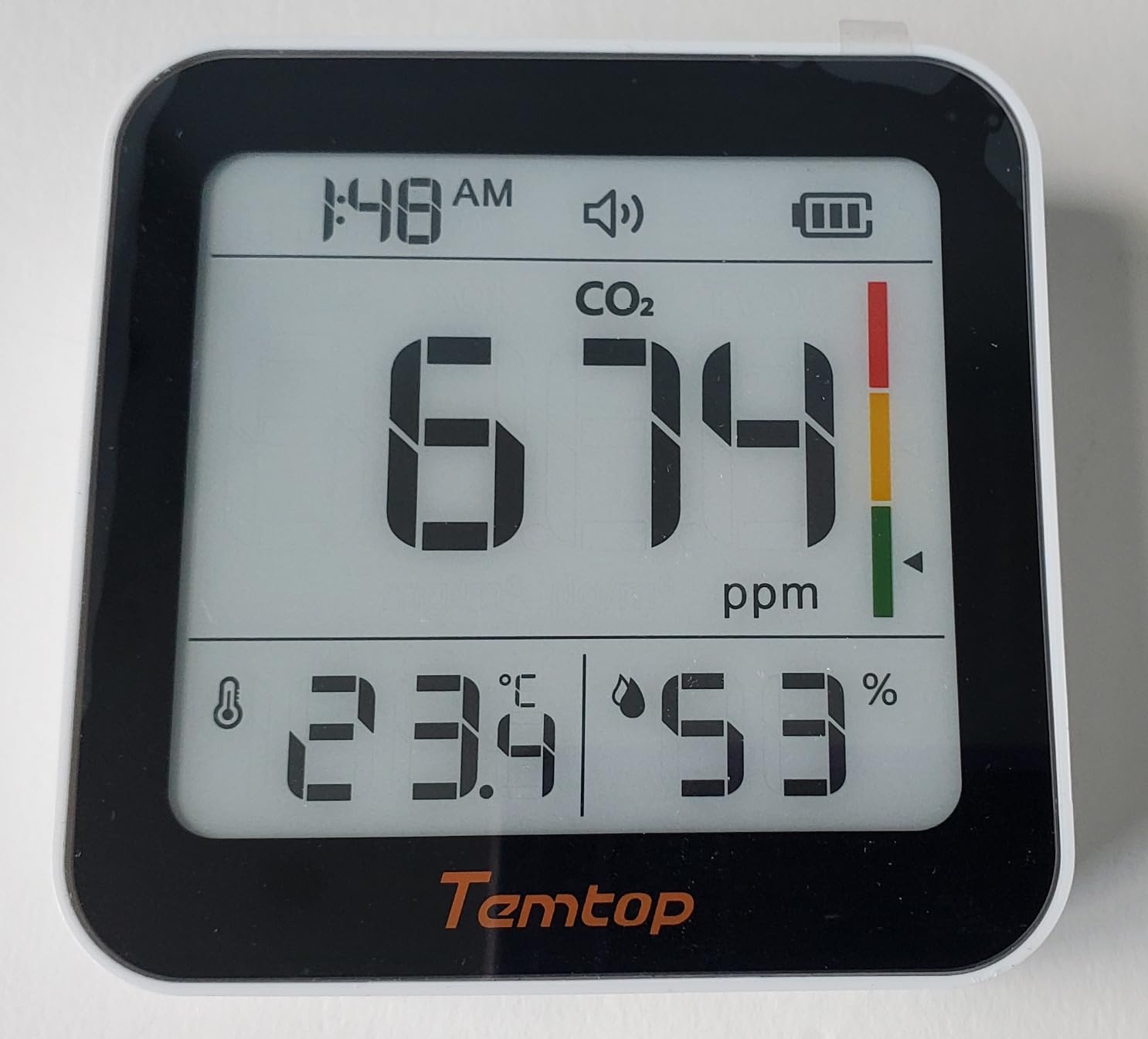 Temtop M10+ 6-in-1 CO2 Meter & Indoor Air Quality Monitor | PM2.5, TVOC, AQI, E-Ink Display, 60-Day Battery, App Temperature & Humidity for Home Bedroom Office customer photo 2