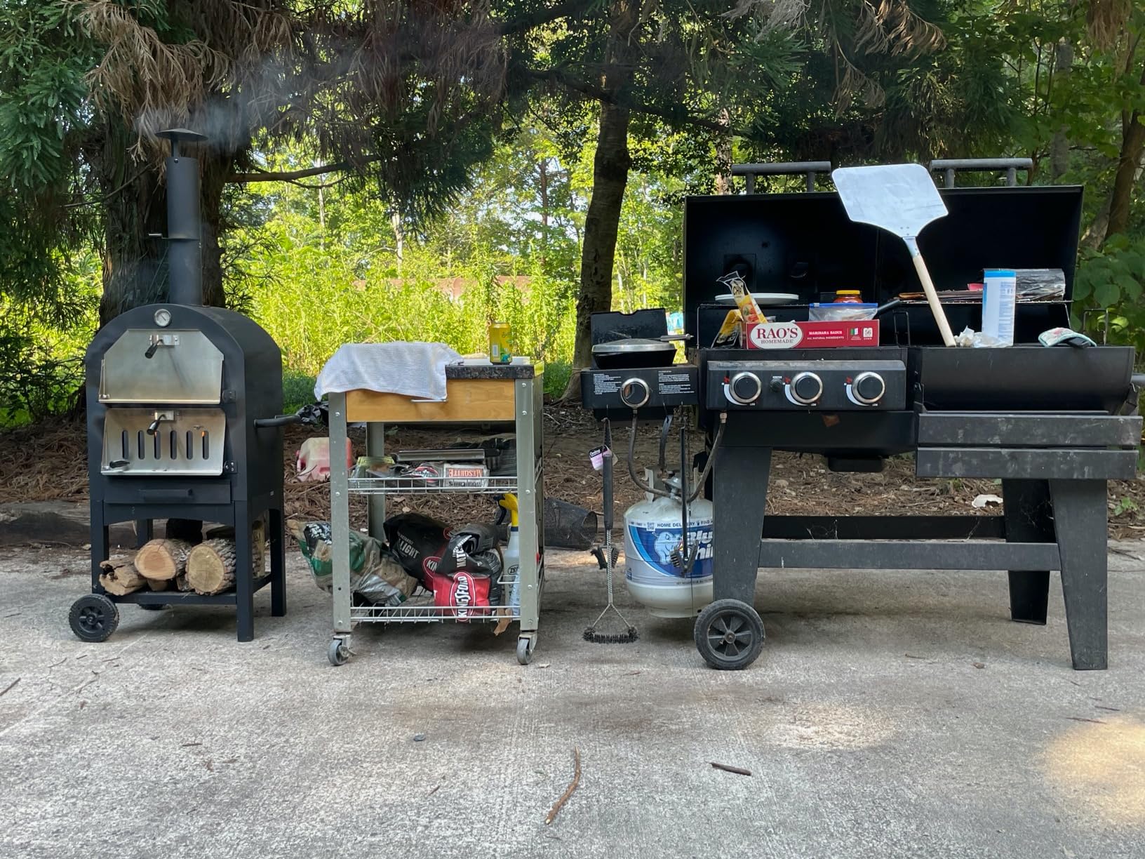 Giantex Pizza Oven Outdoor Wood Fired with Wheels and Side Tables customer photo 2