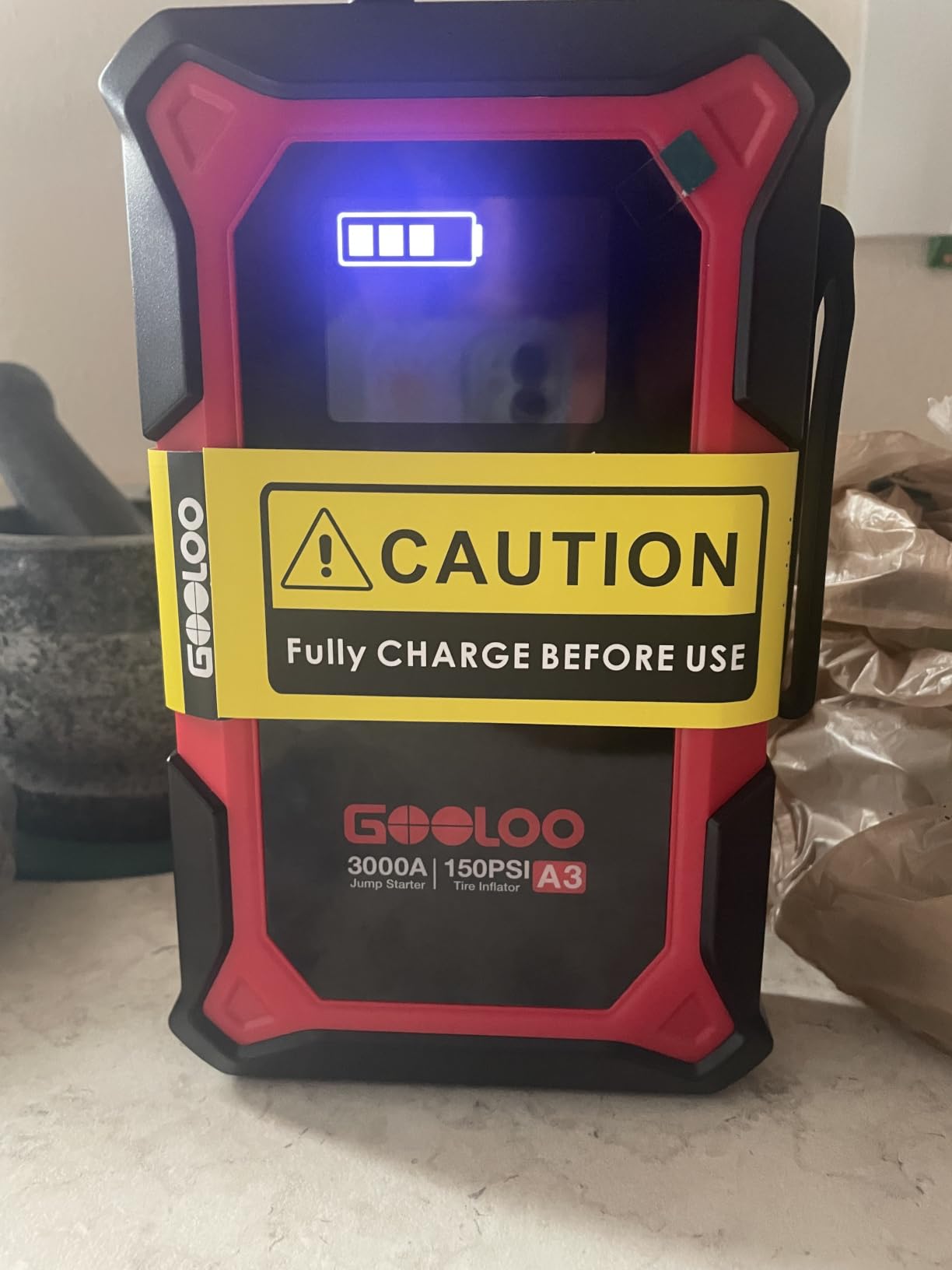GOOLOO A3 12V 3000A Portable Jump Starter with Air Compressor customer photo 2