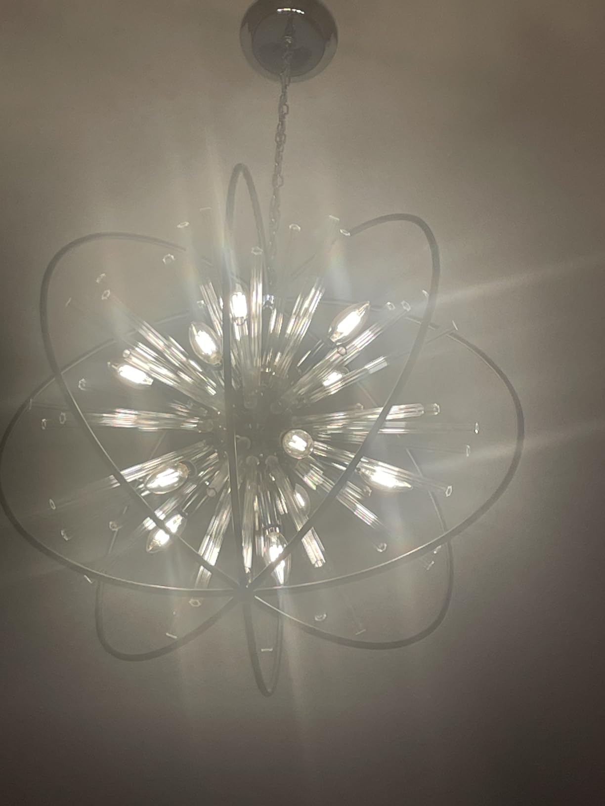 Modern Large Black and Gold Crystal Chandelier for Entryway High Ceiling customer photo 1