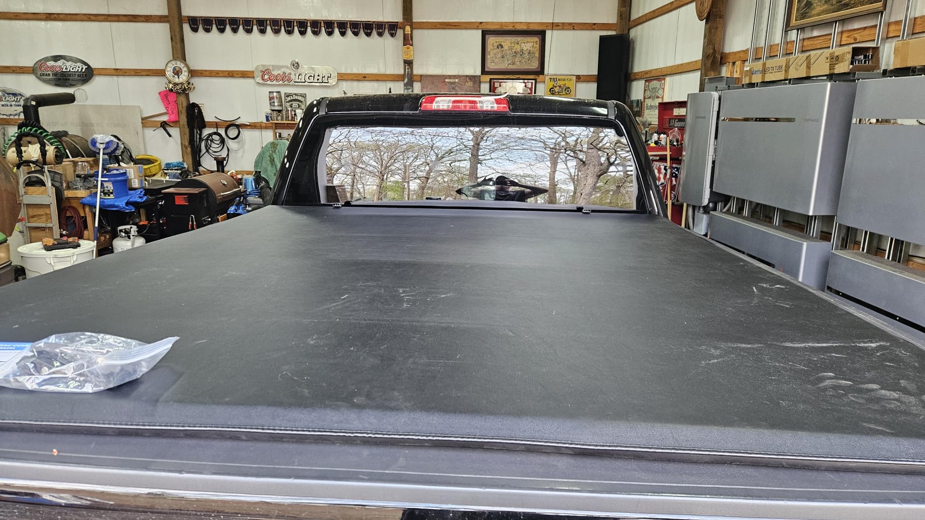 6.5FT Soft Quad Fold Truck Bed Tonneau Cover Compatible for Chevy Silverado/GMC Sierra 1500 2014-2018, Silverado/Sierra 2500 3500 HD 2015-2018, Fleetside Truck Tonneau Covers 78inch customer photo 2
