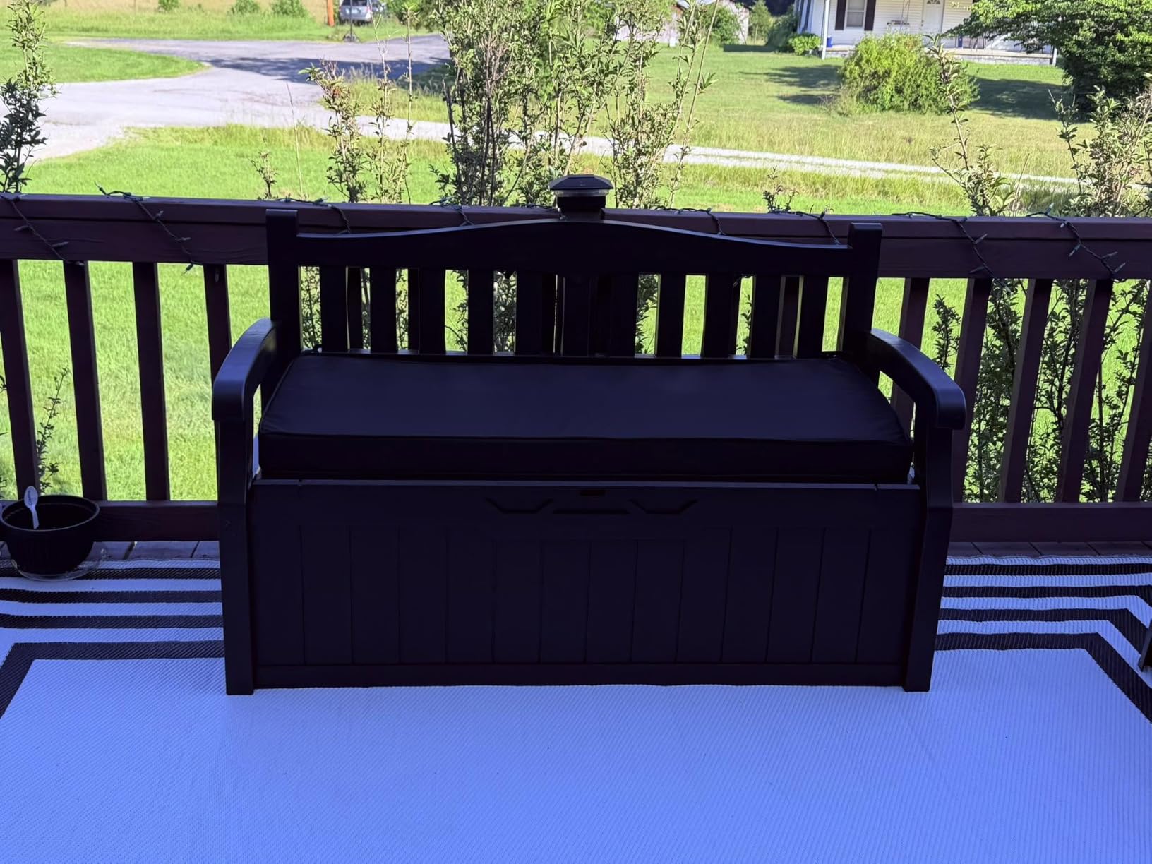 Devoko 80 Gallon Storage Bench Deck Box Waterproof&Lockable | Outdoor Benches for Patio Furniture, Garden Decor and Outdoor Seating for Cushions, Garden Tools and Pool Supplies customer photo 2