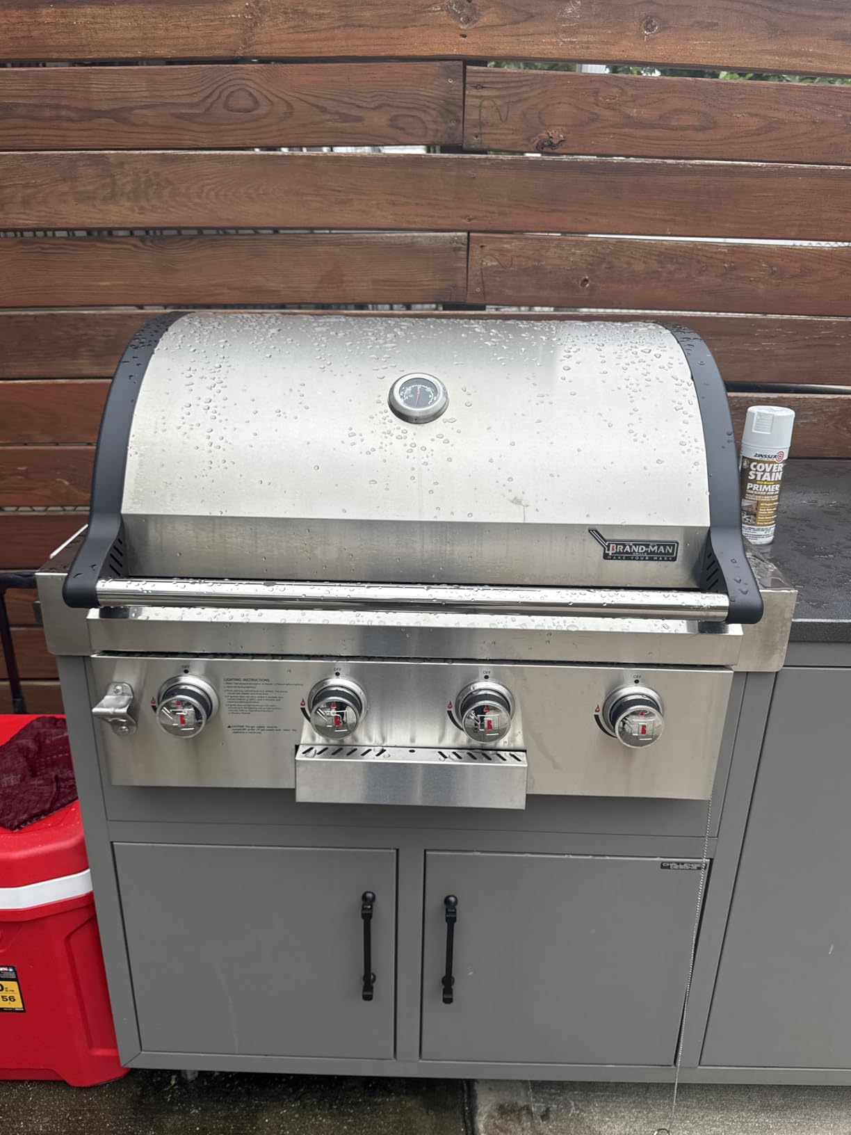 Brand-Man Built-In Gas Grill Head, 30-Inch 4-Burner Outdoor Kitchen Grill | Natural Gas Convertible Propane BBQ Island, Heavy Duty Stainless Steel with Cast Iron Grates and Griddle, 40,000BTUs customer photo 1