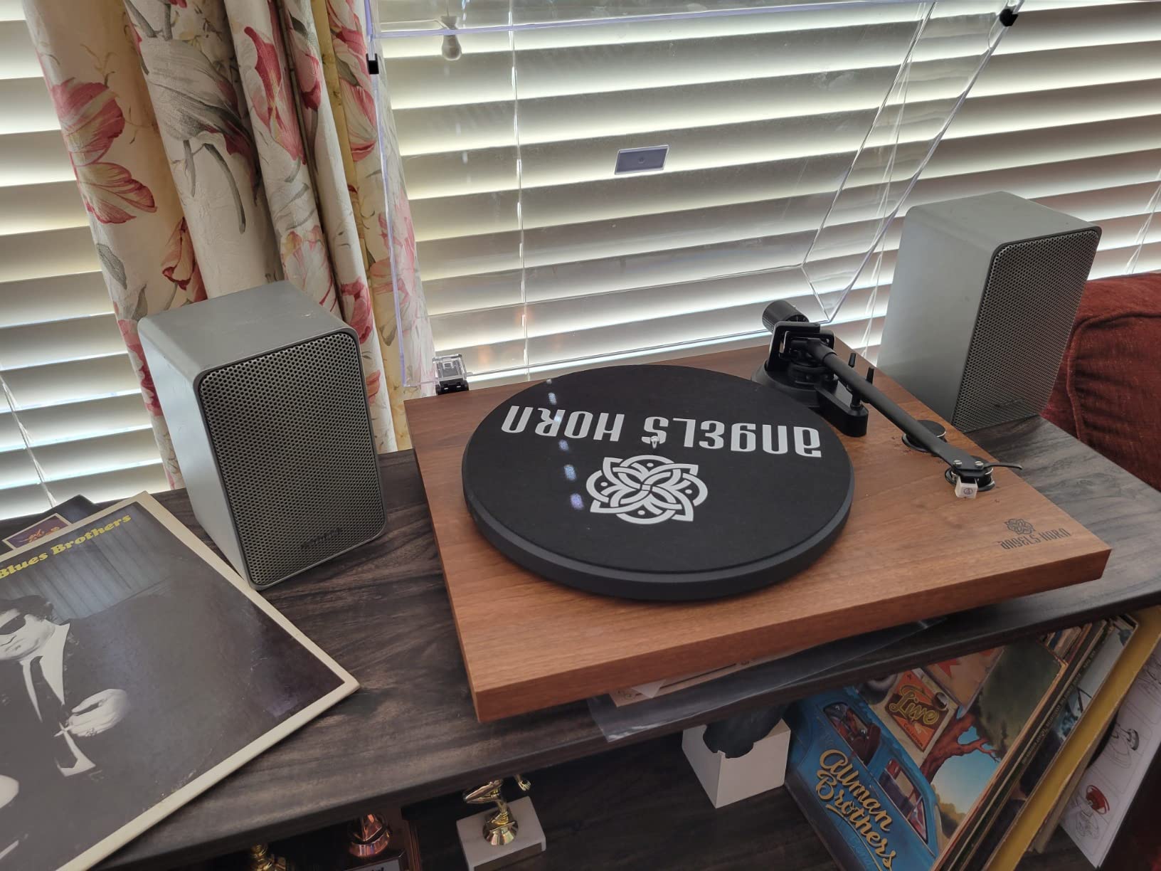ANGELS HORN Vinyl Record Player with Speakers, Bluetooth Hi-Fi Turntable | Built-in Phono Preamp, Belt Drive 2-Speed, Adjustable Counterweight, Pitch Control customer photo 2
