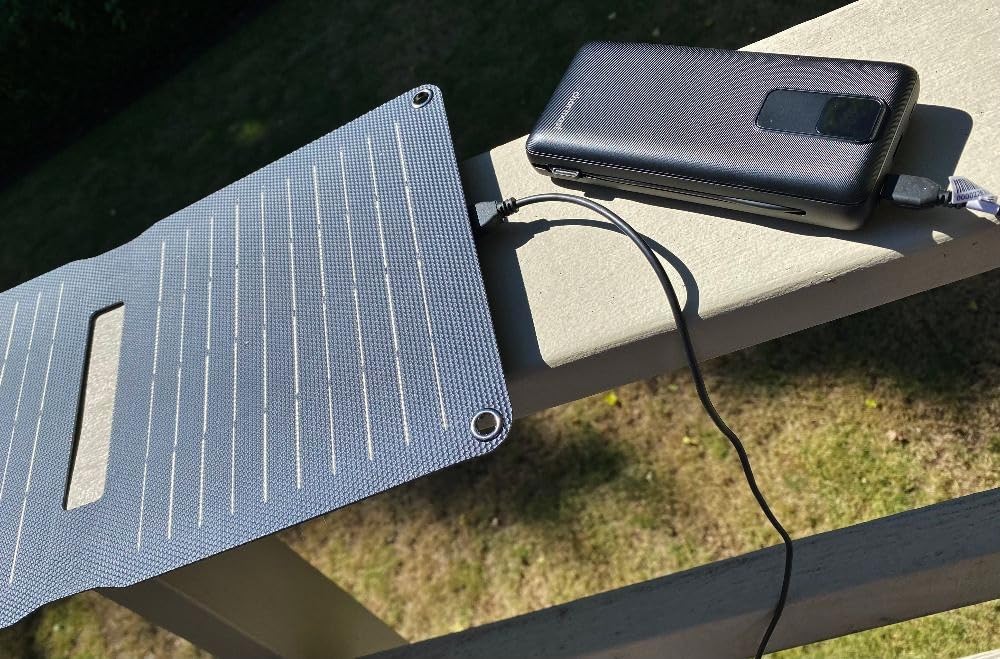 FlexSolar 20W Foldable Solar Panel Charger 5V USB-A & USB-C Output | IP67 Waterproof Compact Portable for camping, hiking, backpacking, emergency charging phones, power banks, flashlights customer photo 2