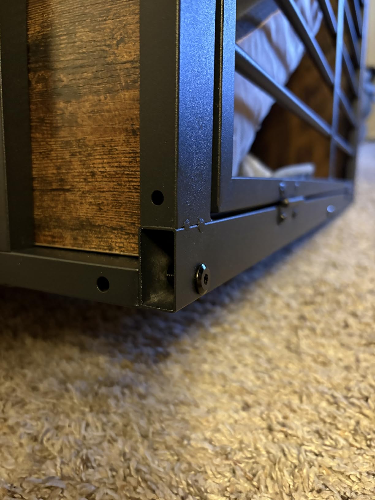Lyromix 48'' XXL Dog Crate Furniture with 3 Doors, Wooden Crate End Table Heavy Duty Indoor Combination Cage for Medium to Large Dogs, Multiple Units Can be Combined customer photo 1