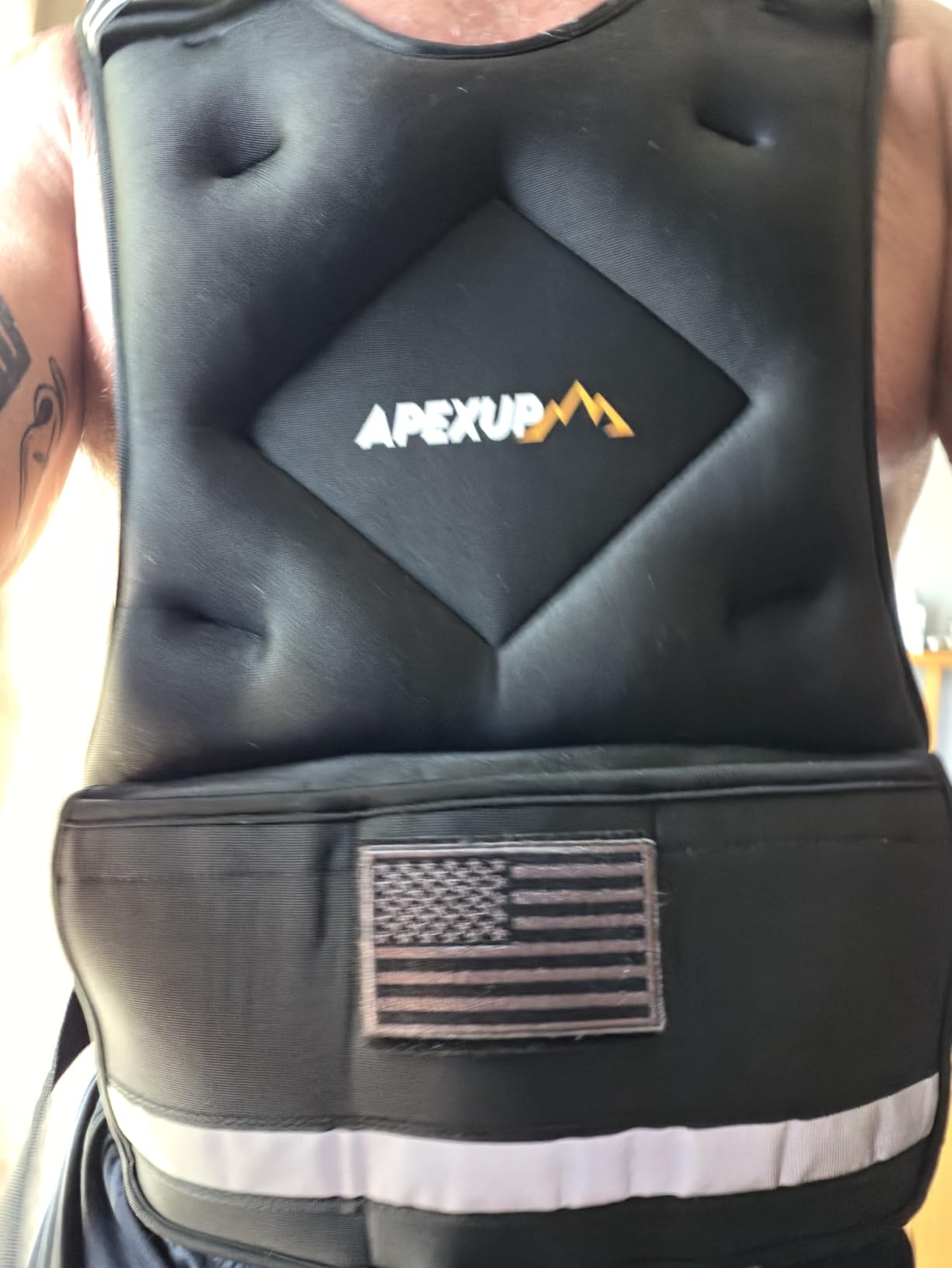 Adjustable Weighted Vest, 4-10lb/12-18lb/20-32lb Vest with 6 Ironsand Weights and Large Pocket customer photo 1