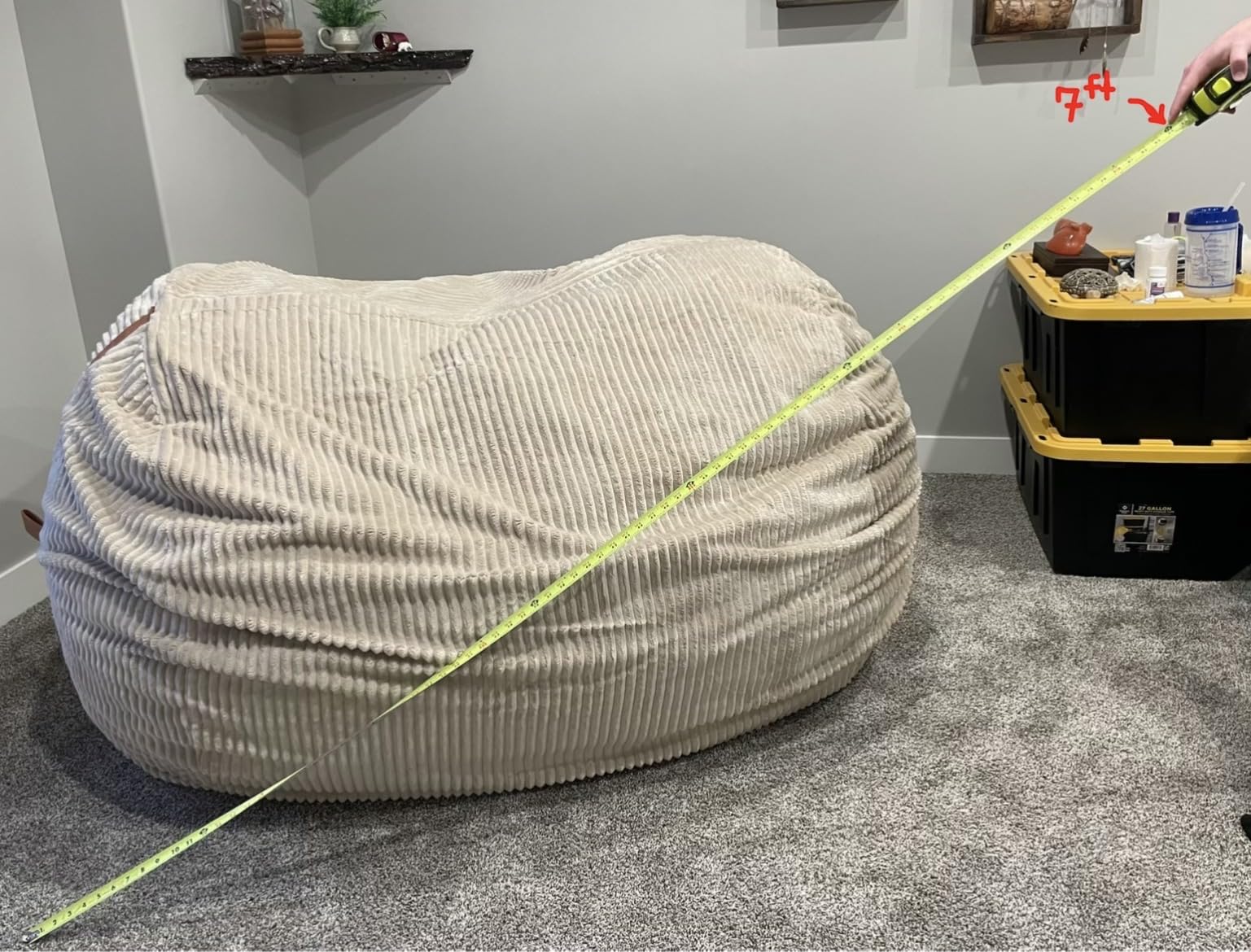 Big Joe Fuf 7Ft Giant Foam Bean Bag Chair, Oversized Couch with Removable Cover customer photo 2