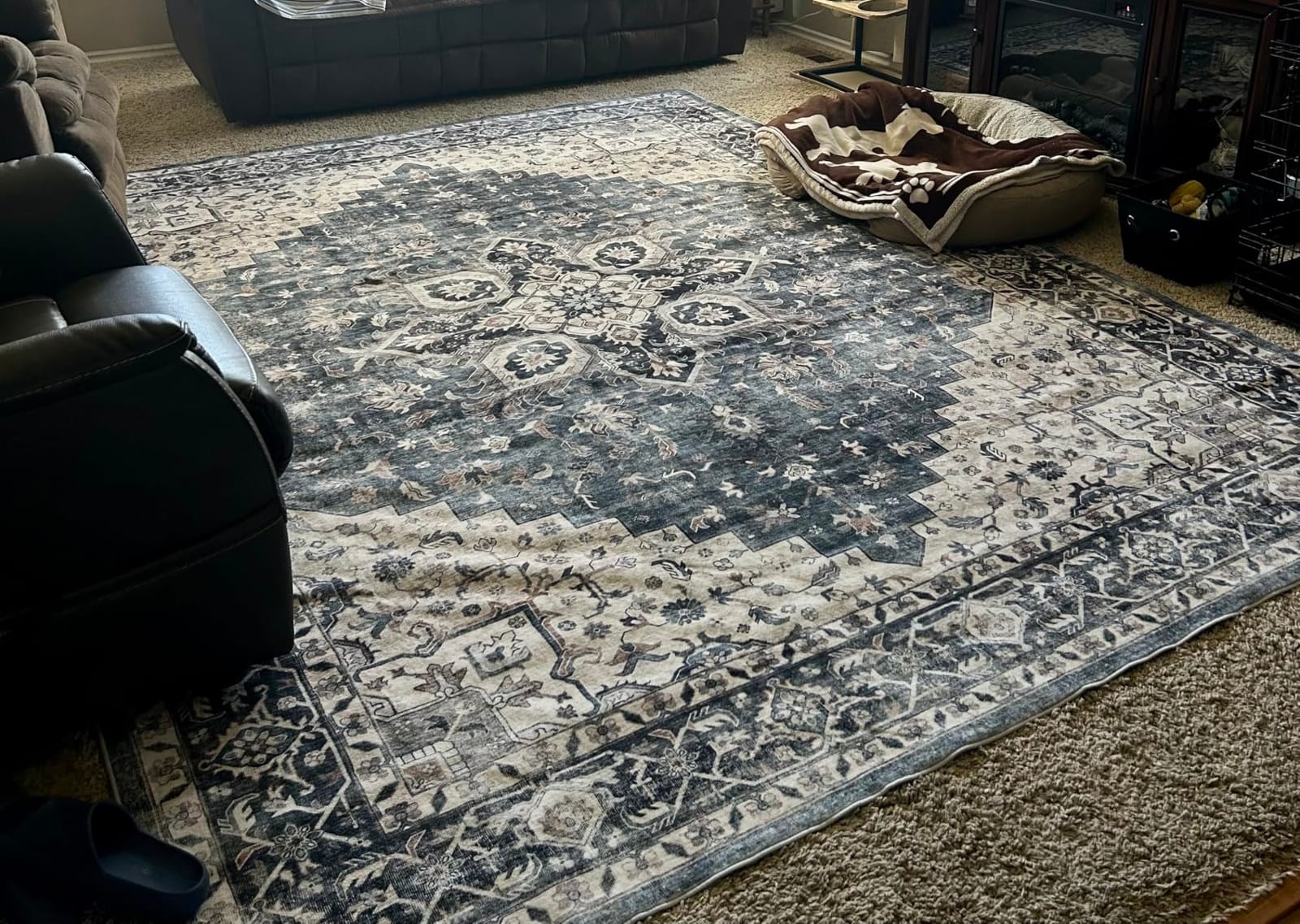 Amada 8x10 Area Rugs for Living Room, Washable Area Rug, Blue customer photo 2