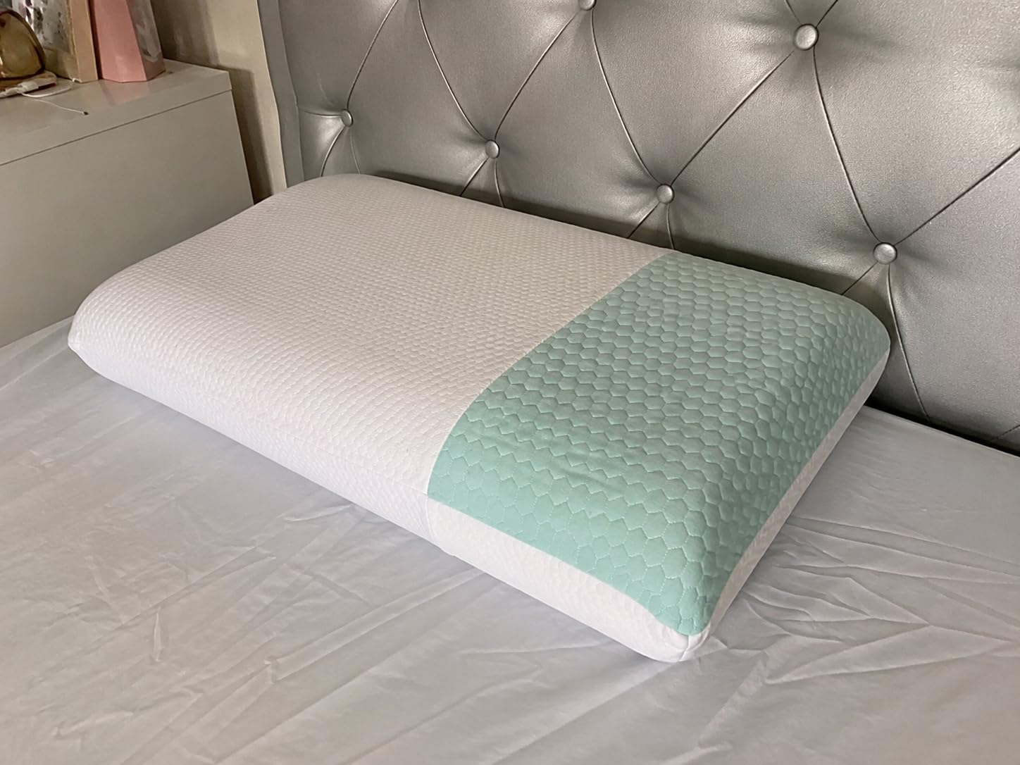 EGOHOME Cooling Gel Memory Foam Pillow, Reversible Design, Neck Support | For Side, Back & Stomach Sleepers, Removable Machine Washable Cooling Cover, All-Season Comfort, Standard Size, Blue customer photo 2