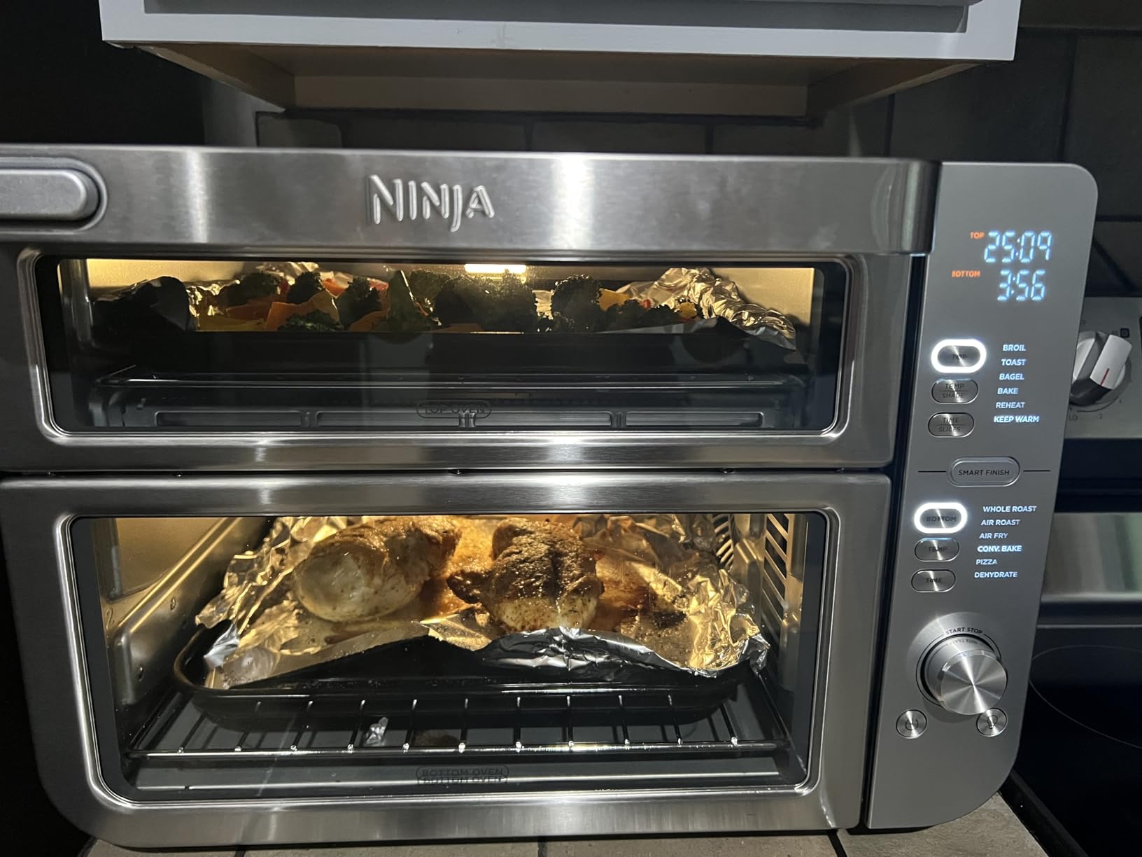 Ninja Air Fryer Toaster Oven Combo | Double Stack XL | 12-in-1 | Fits 4.5 lb Chicken & 6lbs of Wings | Smart Finish Cook 2 Different Meals at Same Time | Countertop Oven | Stainless Steel | DCT601 customer photo 2