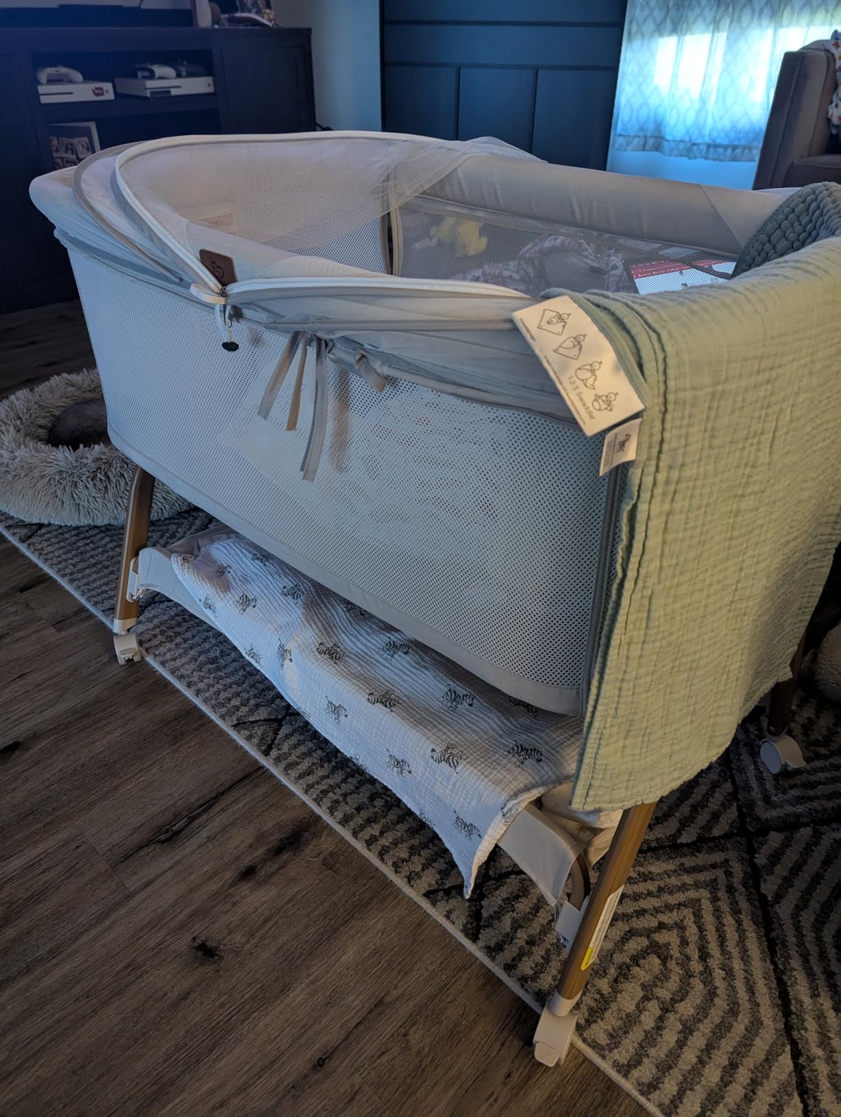 BabyBond Bassinet Bedside Crib, Stable and Secure Crib for Newborns, Beige | 3-in-1 Baby Bassinet Bedside Sleeper with Mattress and Sheet, Anti-Reflux, Full-Mesh Sides, 6-Height Adjustable customer photo 1