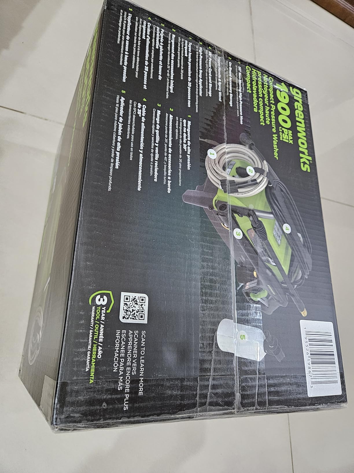 Greenworks 1900 PSI (1.2 GPM Max) Electric Pressure Washer customer photo 2