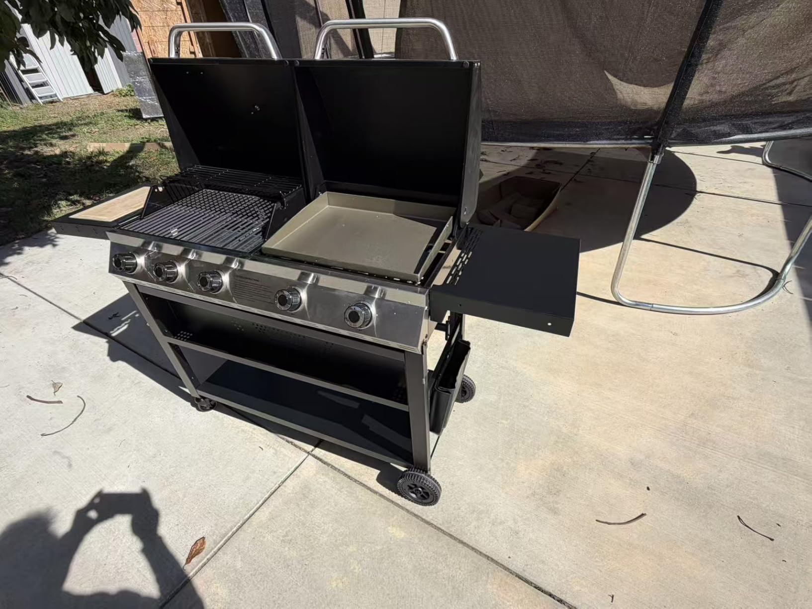 Sophia & William Propane Gas Grill and Griddle Combo, Dual Outdoor BBQ | Grill with Flat Top Griddle for Outdoor Cooking, Backyard, Patio, 696 SQIN Cooking Area, Porcelain-Enameled Cast Iron Grates customer photo 2