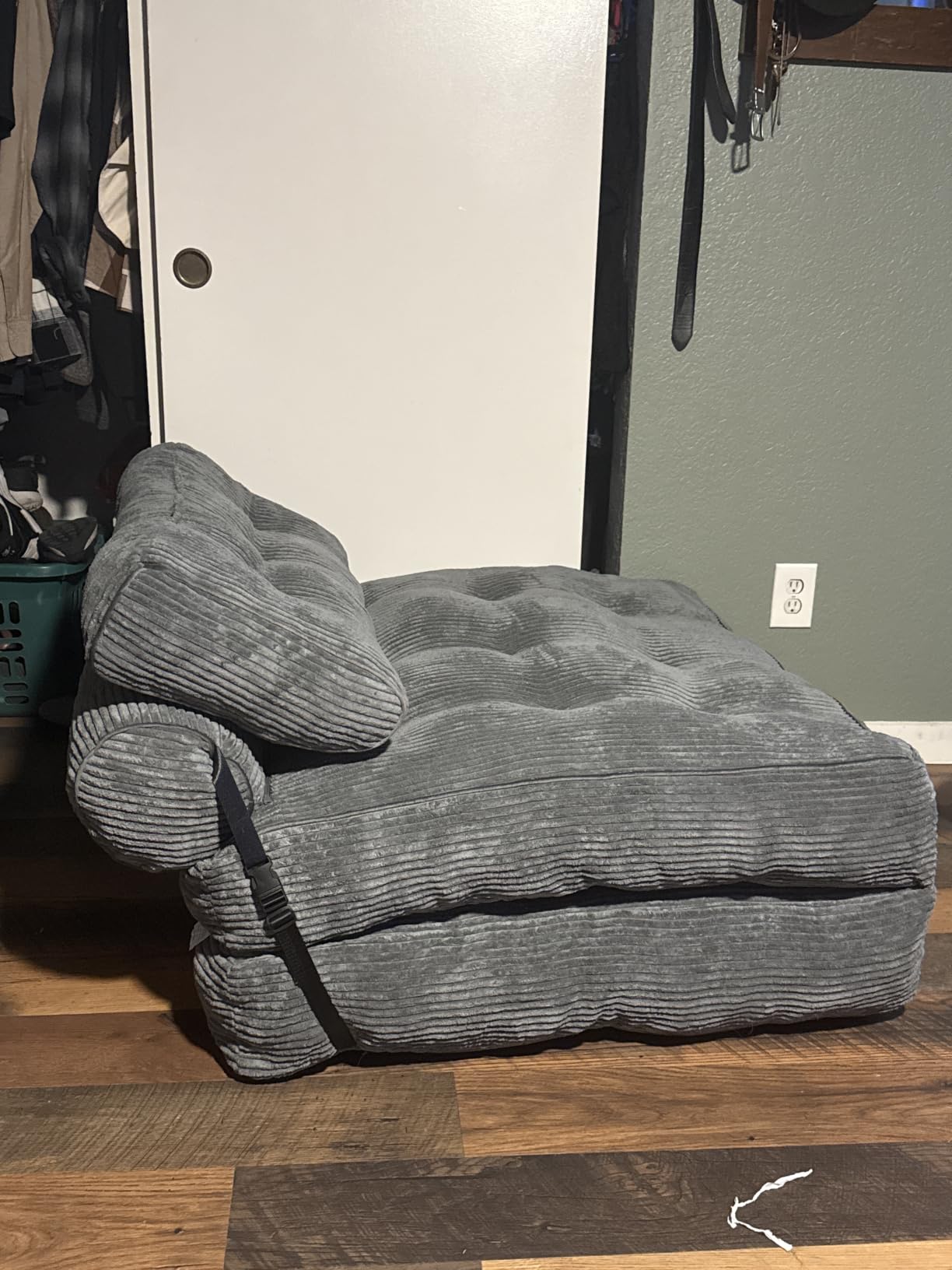MAXYOYO Folding Sofa Bed, Convertible Chair Bed with Pillow | Foldable Couch with Back Support, Portable Fold Out Chair Comfy Floor Sofa for Living Room Bedroom, Dark Grey, Single customer photo 2