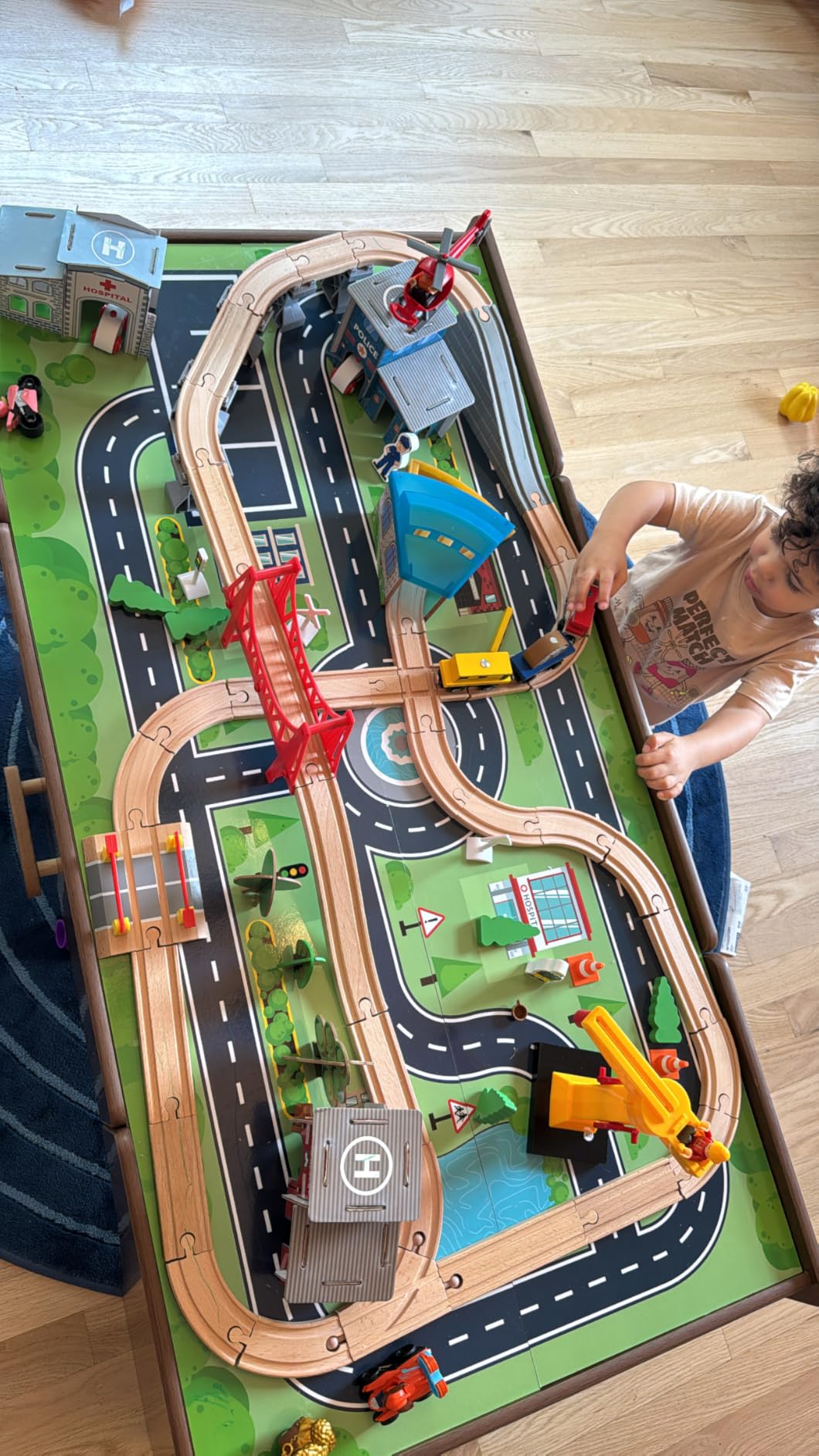 Best Choice Products 50 Inch Wooden Train Table Set for Toddlers, 70-Piece Kids Train Table with Storage Drawer, Reversible Tabletop, Train Tracks & Accessories for Boys & Girls - Walnut customer photo 1