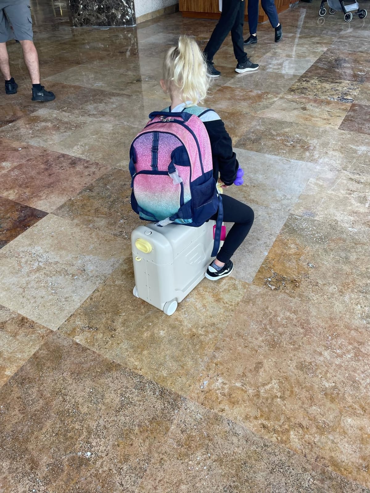 Stokke JetKids BedBox, Coral Pink - Ride-On Suitcase for Kids 2-7 Years Old (up to 77 lbs) - Transforms Into Toddler Airplane Bed - Includes Mattress, Decorative Stickers & Adjustable Carrying Strap customer photo 2