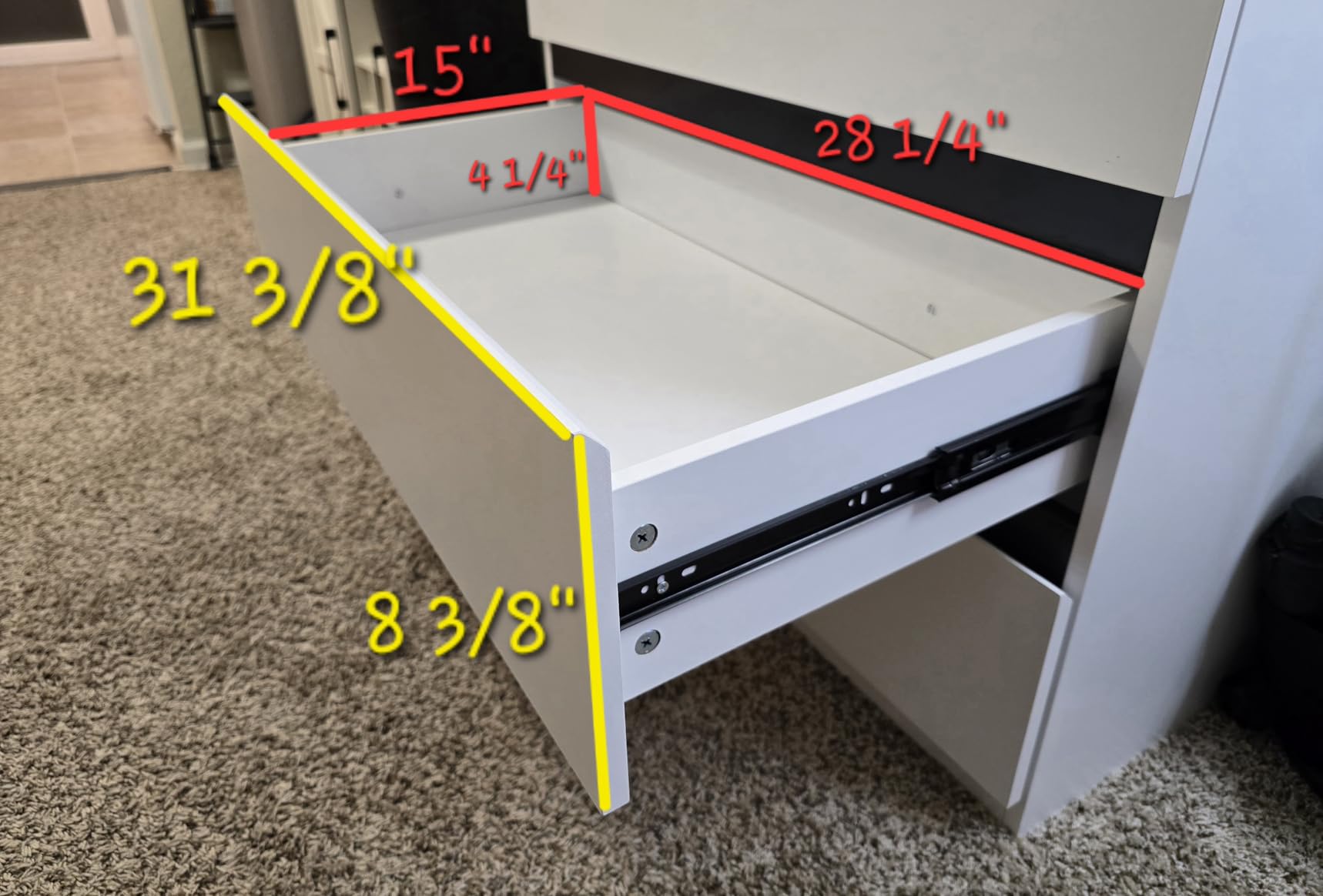 White Armoire Wardrobe Closet with 9 Drawers: 75