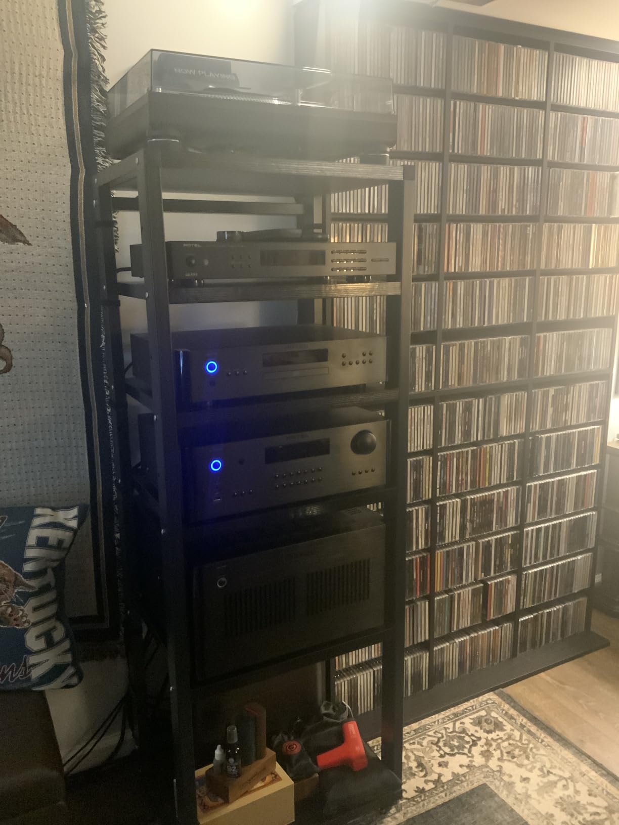 7-Tier Heavy Duty Audio Component Rack, Stereo Rack AV Media Stand Cabinet | Audio-Video Shelving Adjustable 55IN Tall Hifi Amplifier CD Record Player Receiver Equipment Rack for Home Theater customer photo 2