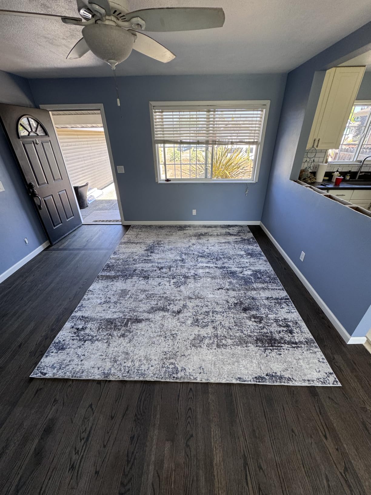 8x10 Area Rugs for Living Room Washable Bedroom Dining Room Blue Grey | Modern Abstract, Non-Slip Backing, Soft, Low-Pile, Foldable, Water Repellent, Pet Proof, Non-Shedding, Indoor customer photo 1