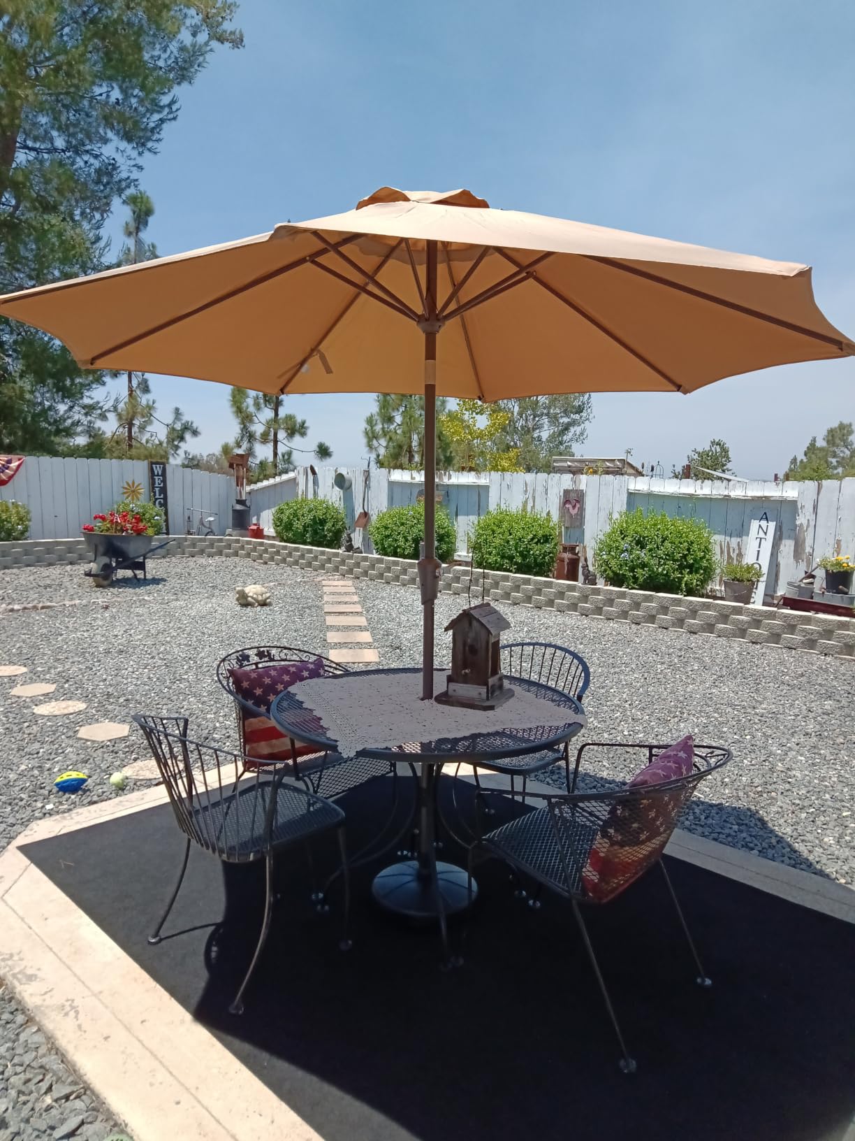 AreShark 9FT Outdoor Patio Umbrella with Tilt and Crank, Beige | Outdoor Table Umbrella with 8 Sturdy Ribs, UV Protection Waterproof for Garden, Deck, Backyard, Pool customer photo 2