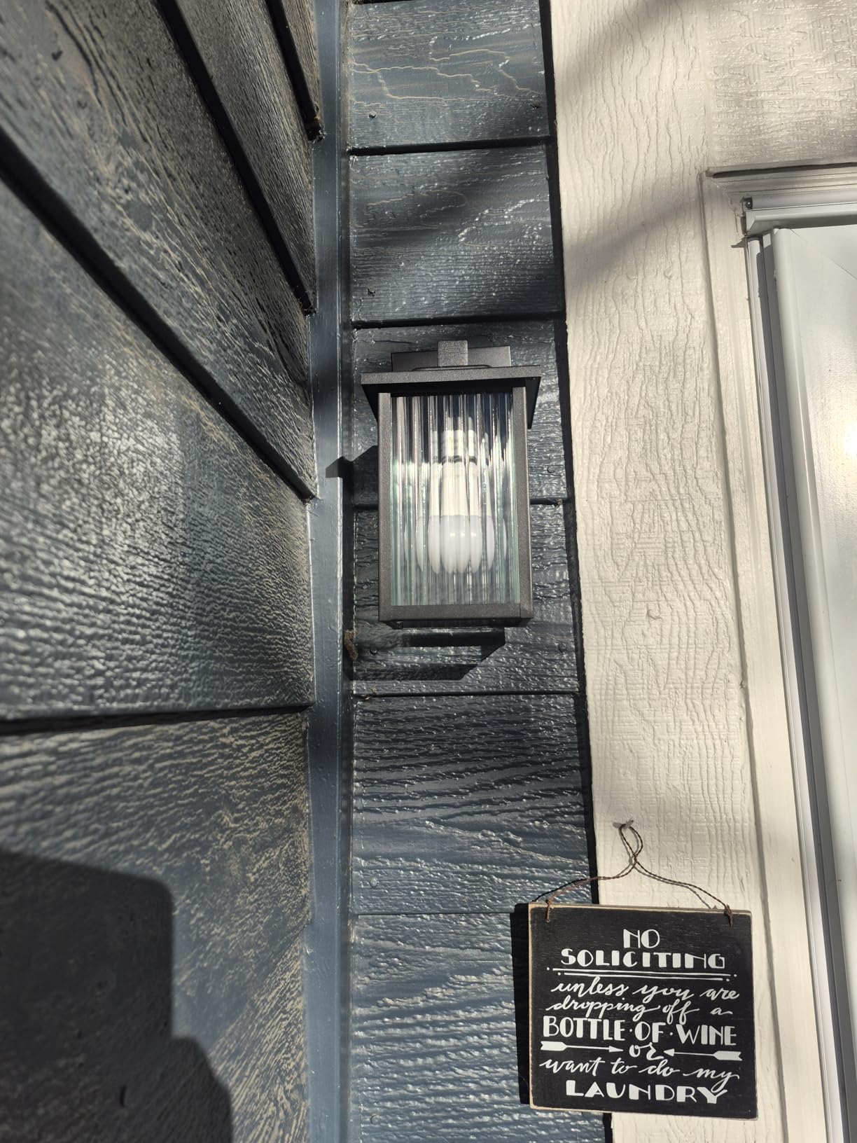 Black Dusk to Dawn Wall Mount Porch Lights, Classic Outdoor Lights | Auto On and Off, Anti-Rust Metal Frame, Tempered Glass, E26 Socket, Easy DIY Install on Porch, Garage customer photo 2