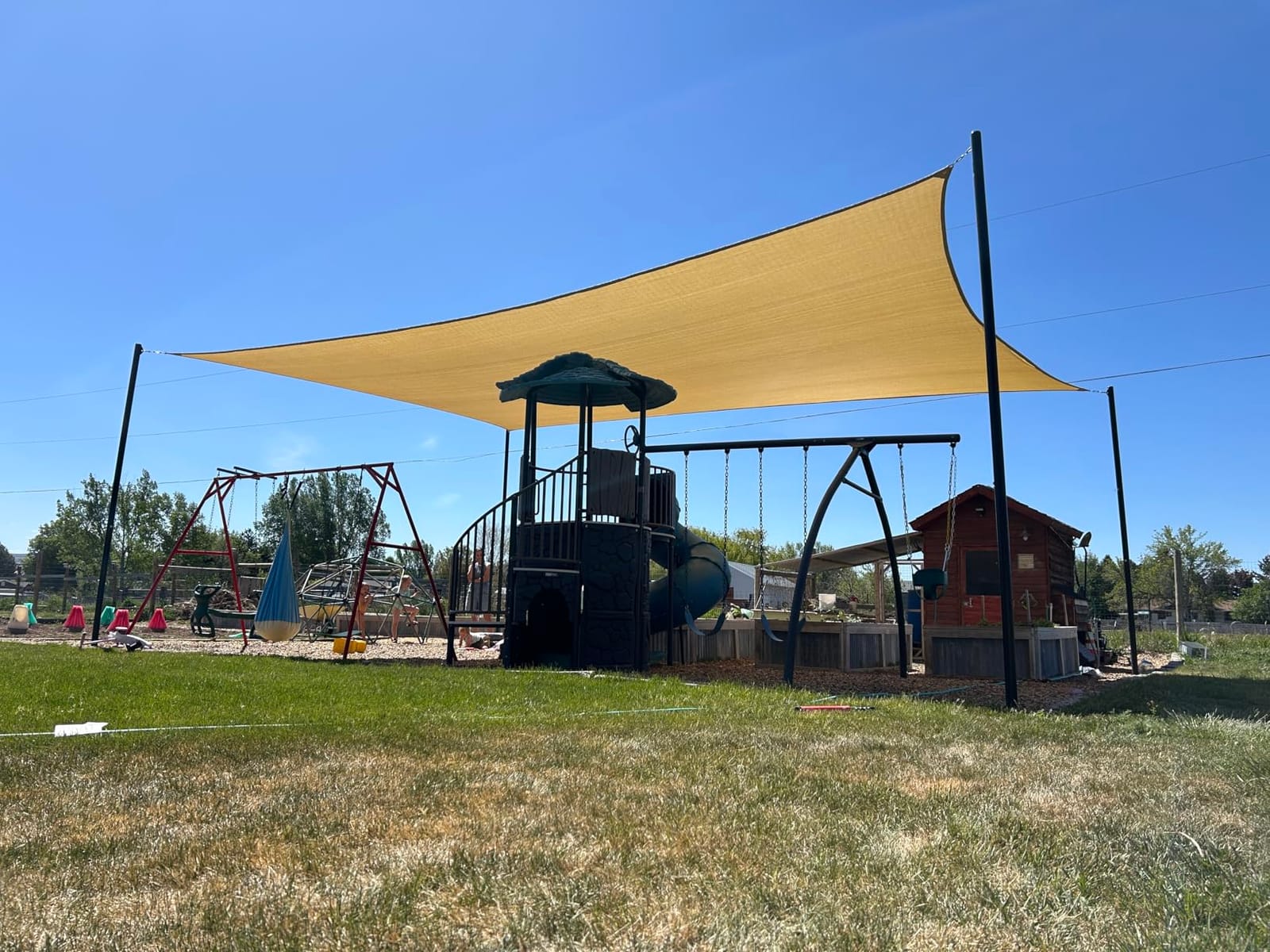 ColourTree Heavy Duty 16' x 20' Beige Sun Shade Rectangle Pro Ring Shade Sail, 260 GSM Commercial Grade UPF50 Sunshade, Reinforced Corners & Edges - 5 Years Warranty customer photo 1