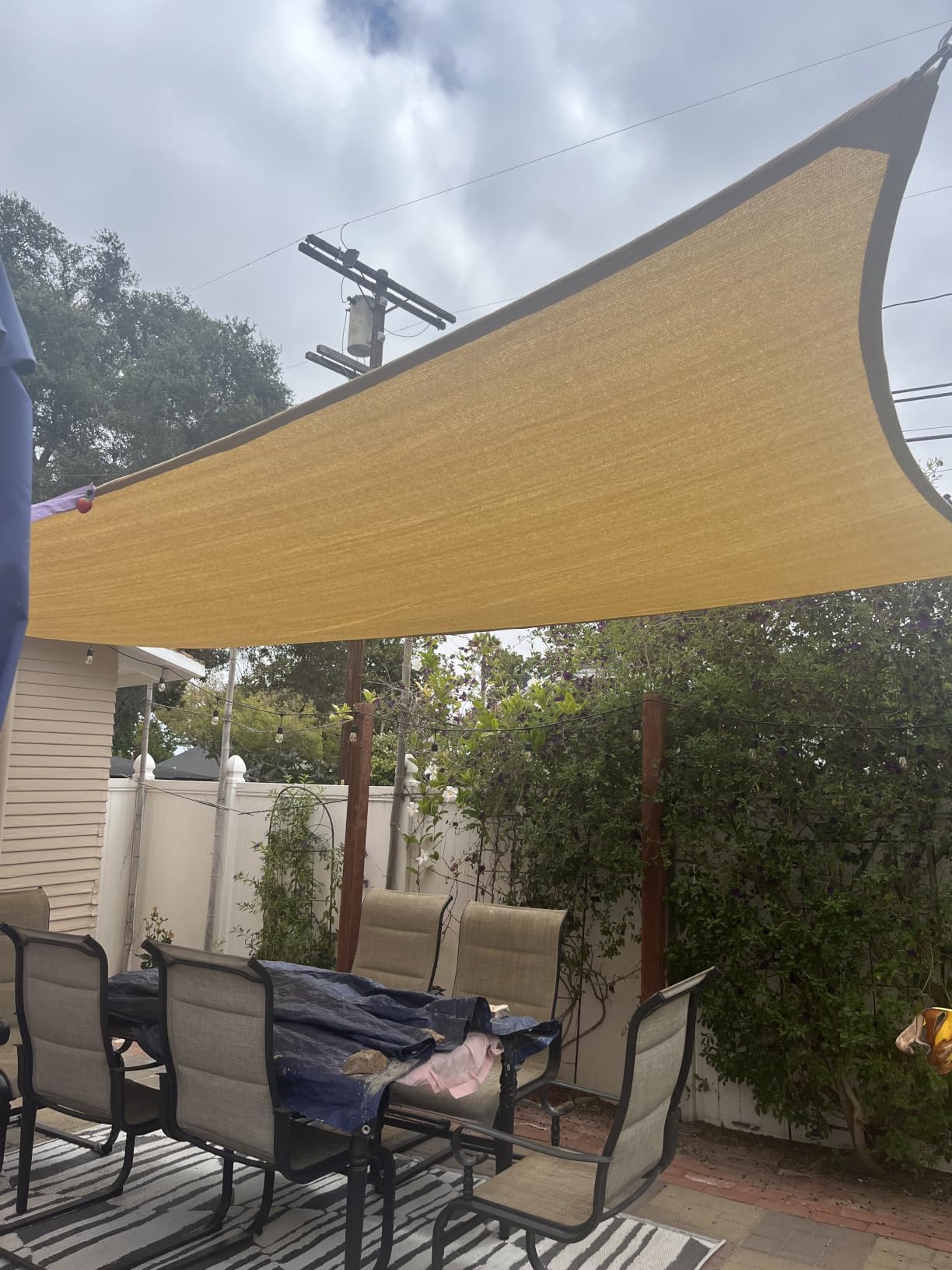 ColourTree Heavy Duty 16' x 20' Beige Sun Shade Rectangle Pro Ring Shade Sail, 260 GSM Commercial Grade UPF50 Sunshade, Reinforced Corners & Edges - 5 Years Warranty customer photo 2